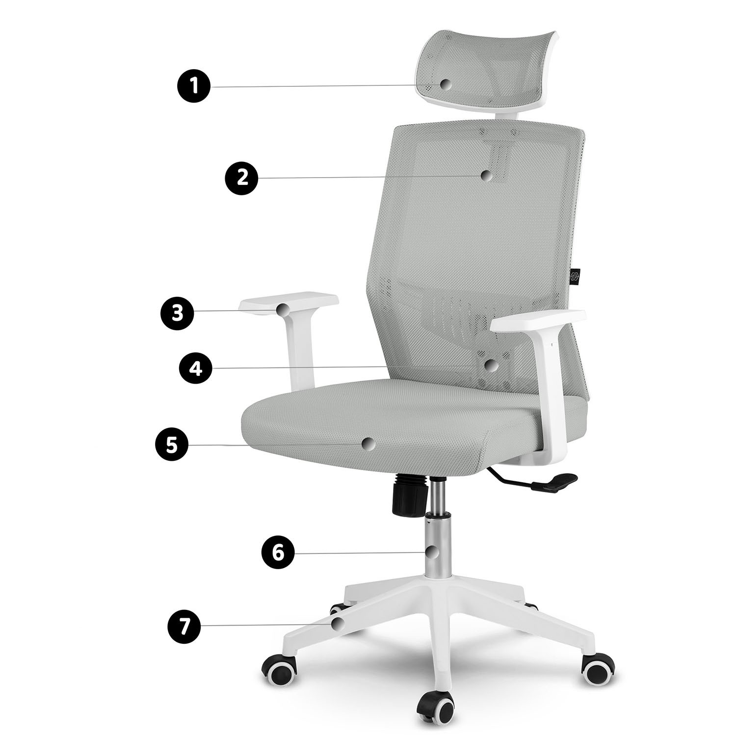 Sofotel Rotar mikrovõrgust kontoritool, hall - Image 11