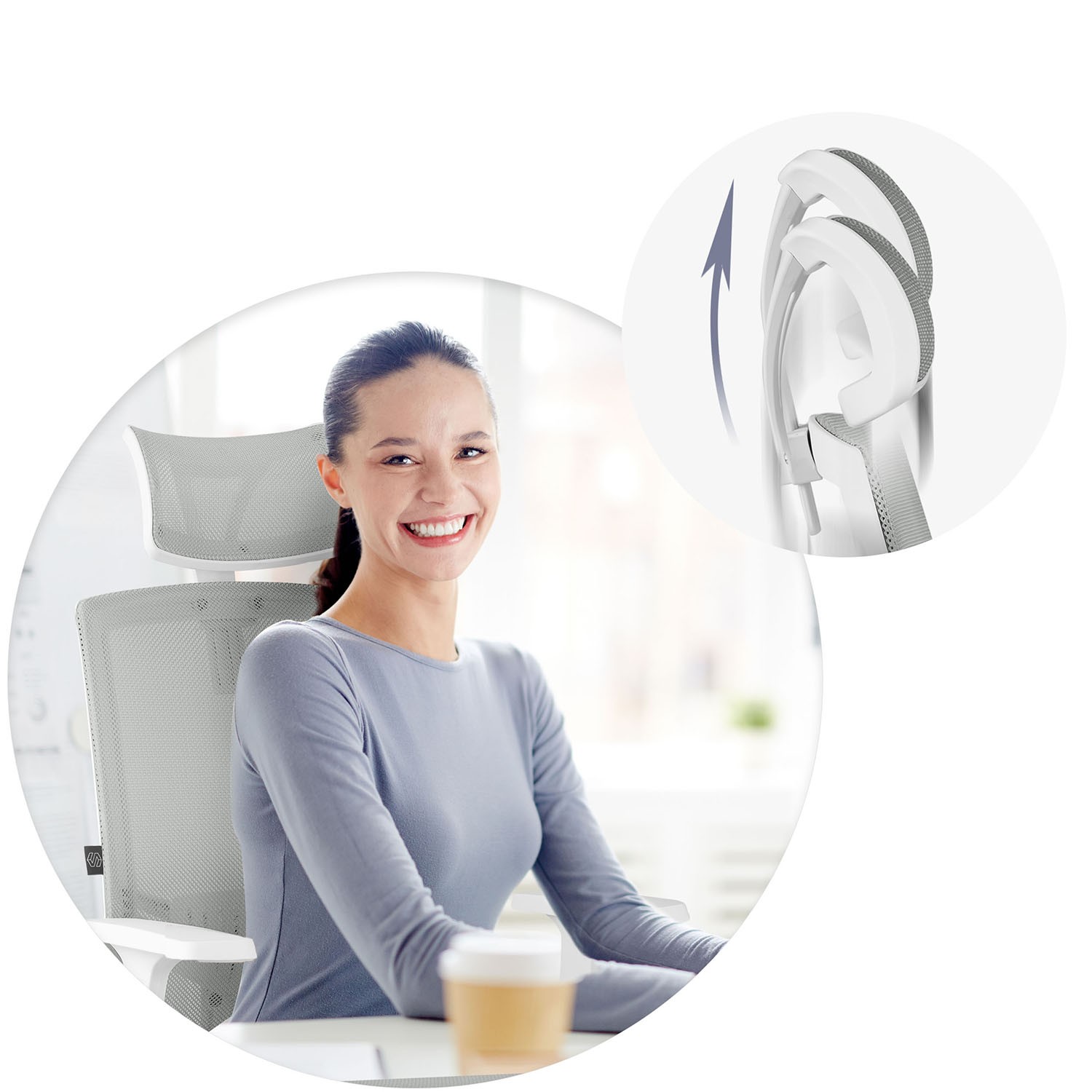 Sofotel Rotar mikrovõrgust kontoritool, hall - Image 15