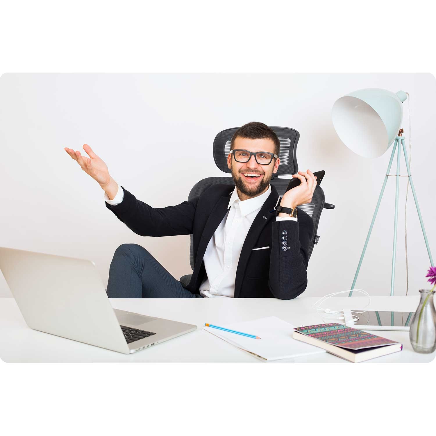 Sofotel Nicea mikrovõrgust kontoritool, must - Image 8