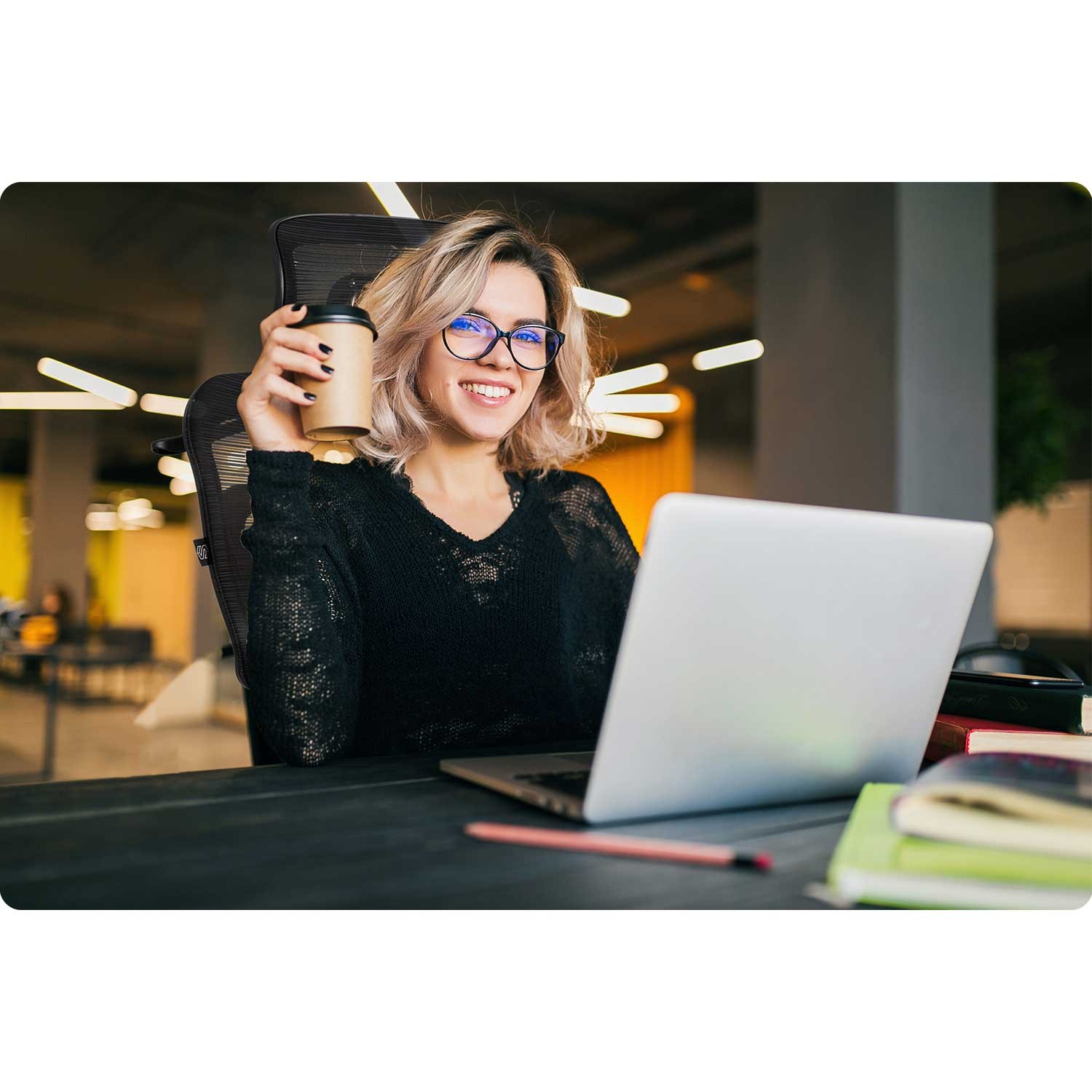 Sofotel Nicea mikrovõrgust kontoritool, must - Image 9