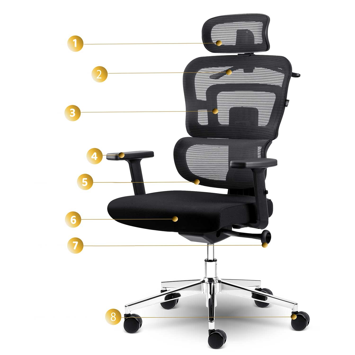 Sofotel Nicea mikrovõrgust kontoritool, must - Image 10