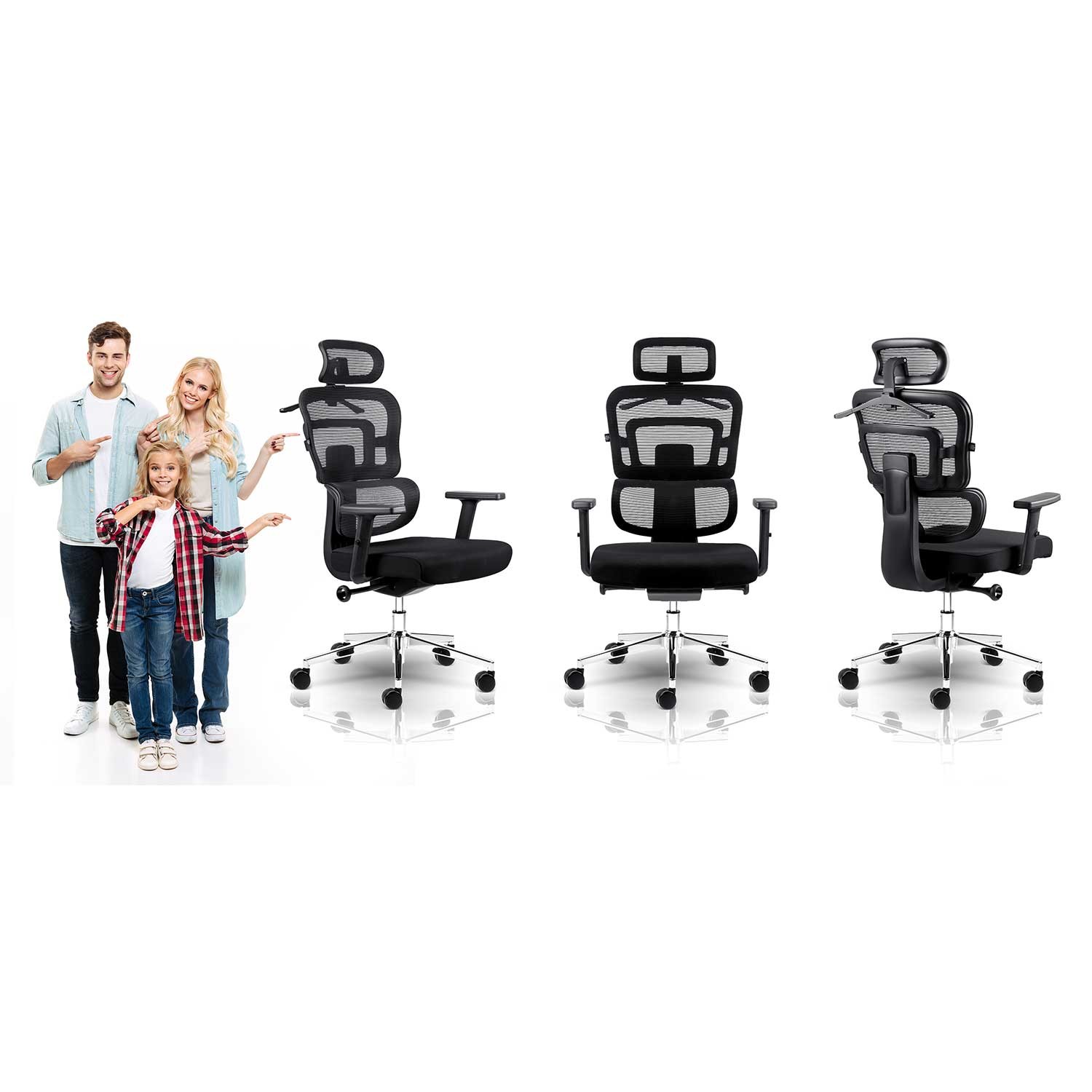 Sofotel Nicea mikrovõrgust kontoritool, must - Image 12