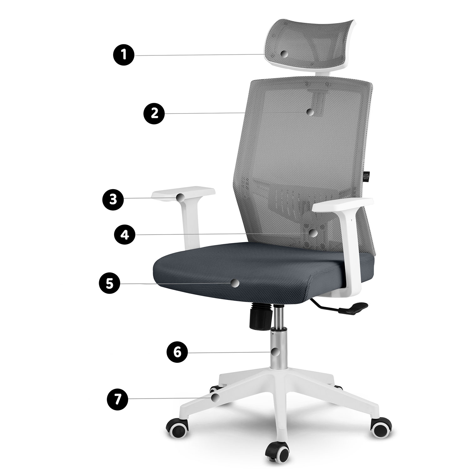 Sofotel Rotar Micro-Mesh kontoritool, tumehall - Image 12