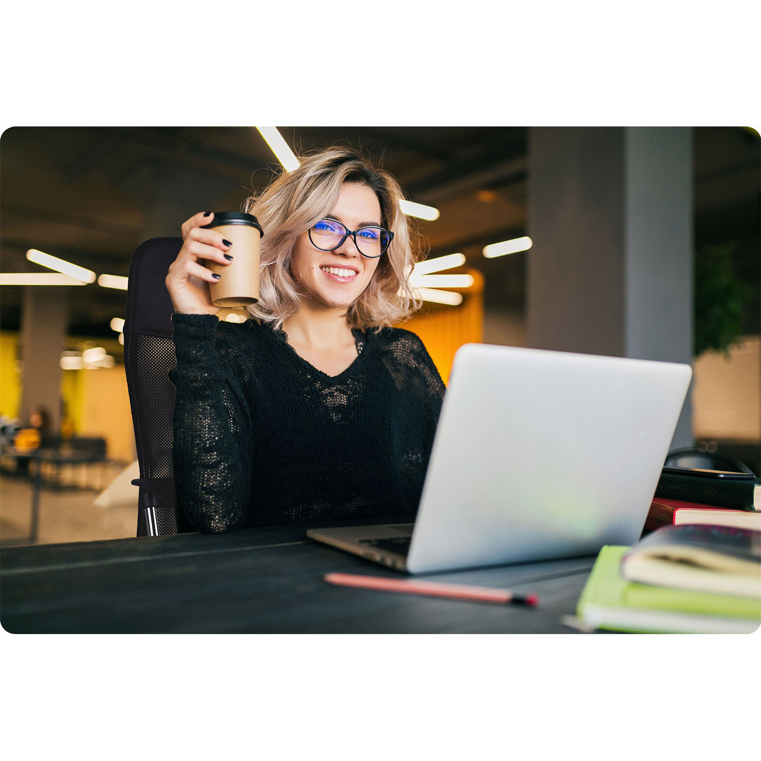 Sofotel Tamar mikrovõrgust kontoritool, must - Image 12