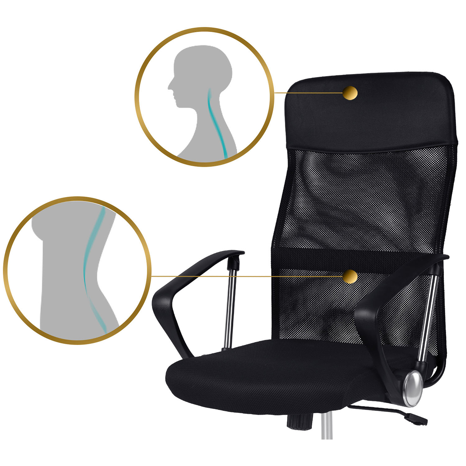 Sofotel Tamar mikrovõrgust kontoritool, must - Image 15