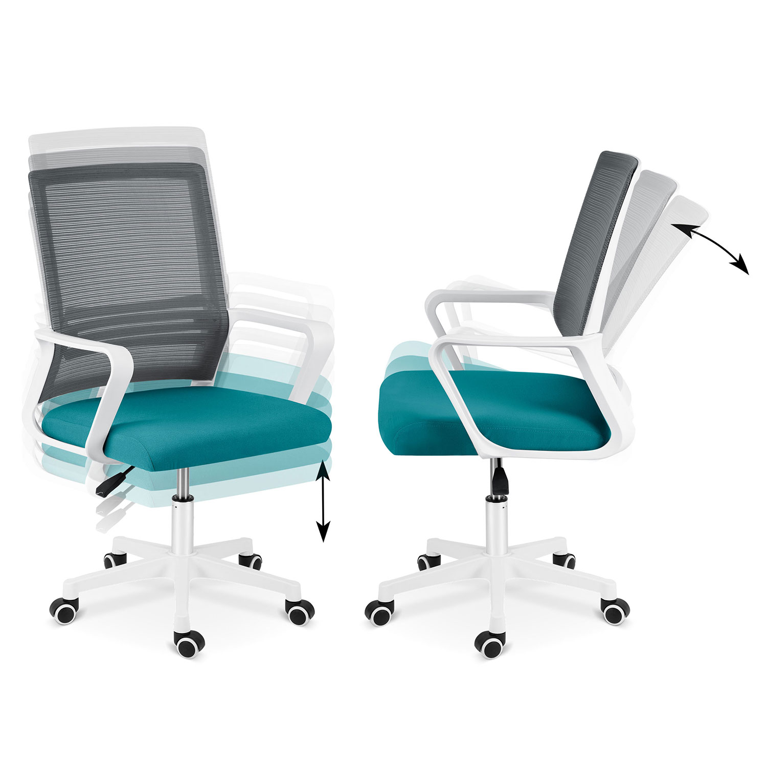 Sofotel Corta mikrovõrgust kontoritool, hall ja türkiissinine - Image 10