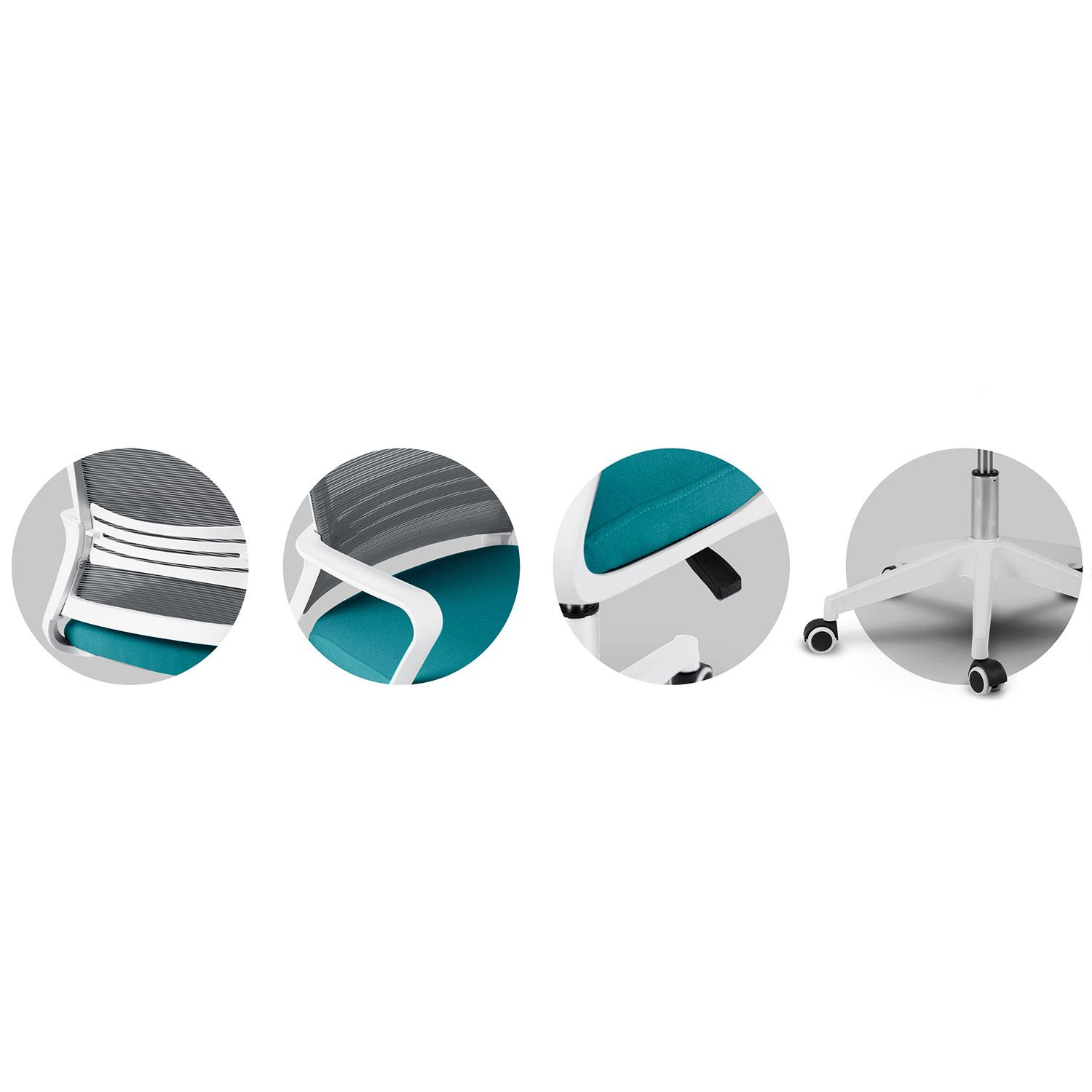 Sofotel Corta mikrovõrgust kontoritool, hall ja türkiissinine - Image 14