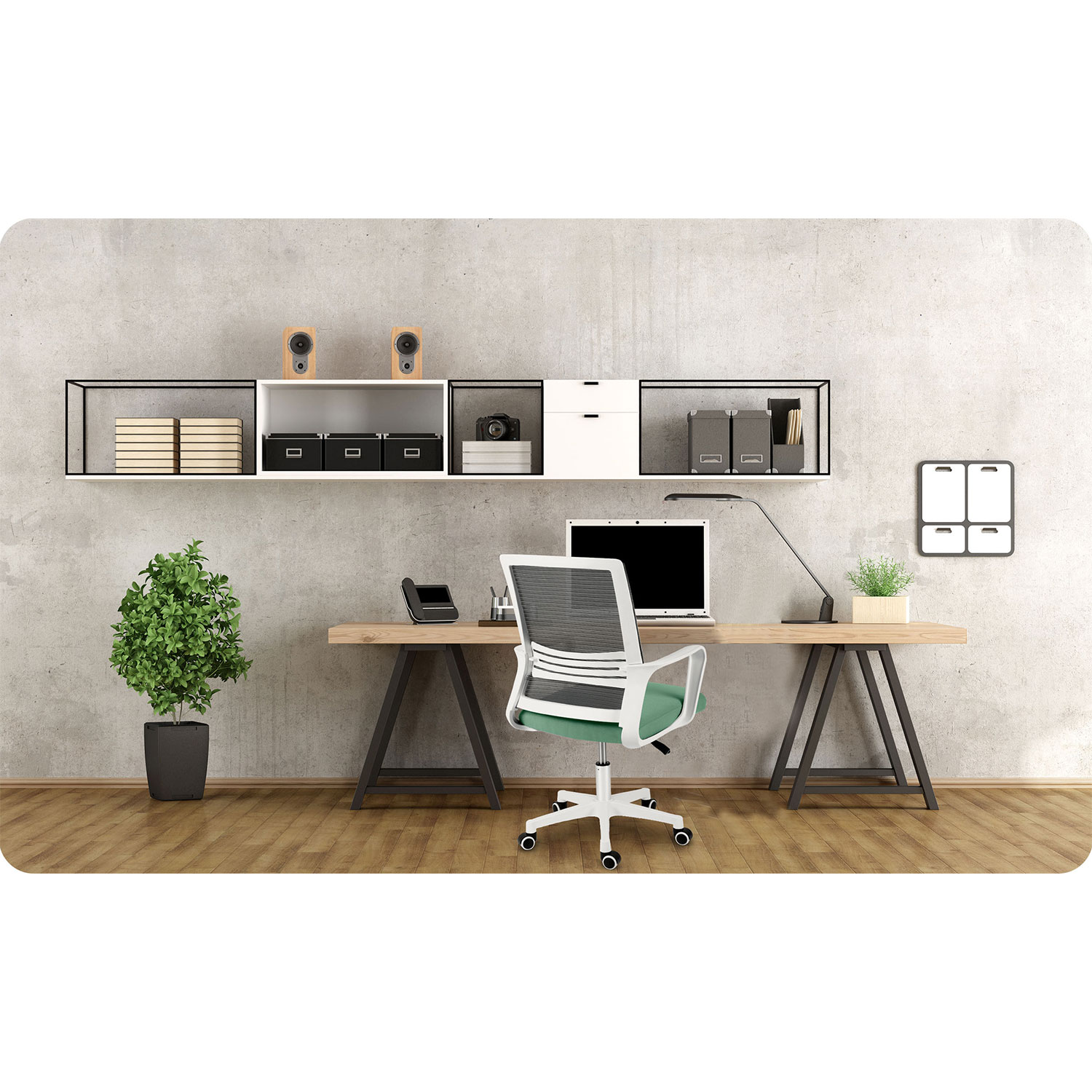 Sofotel Corta mikrovõrgust kontoritool hall-roheline - Image 7