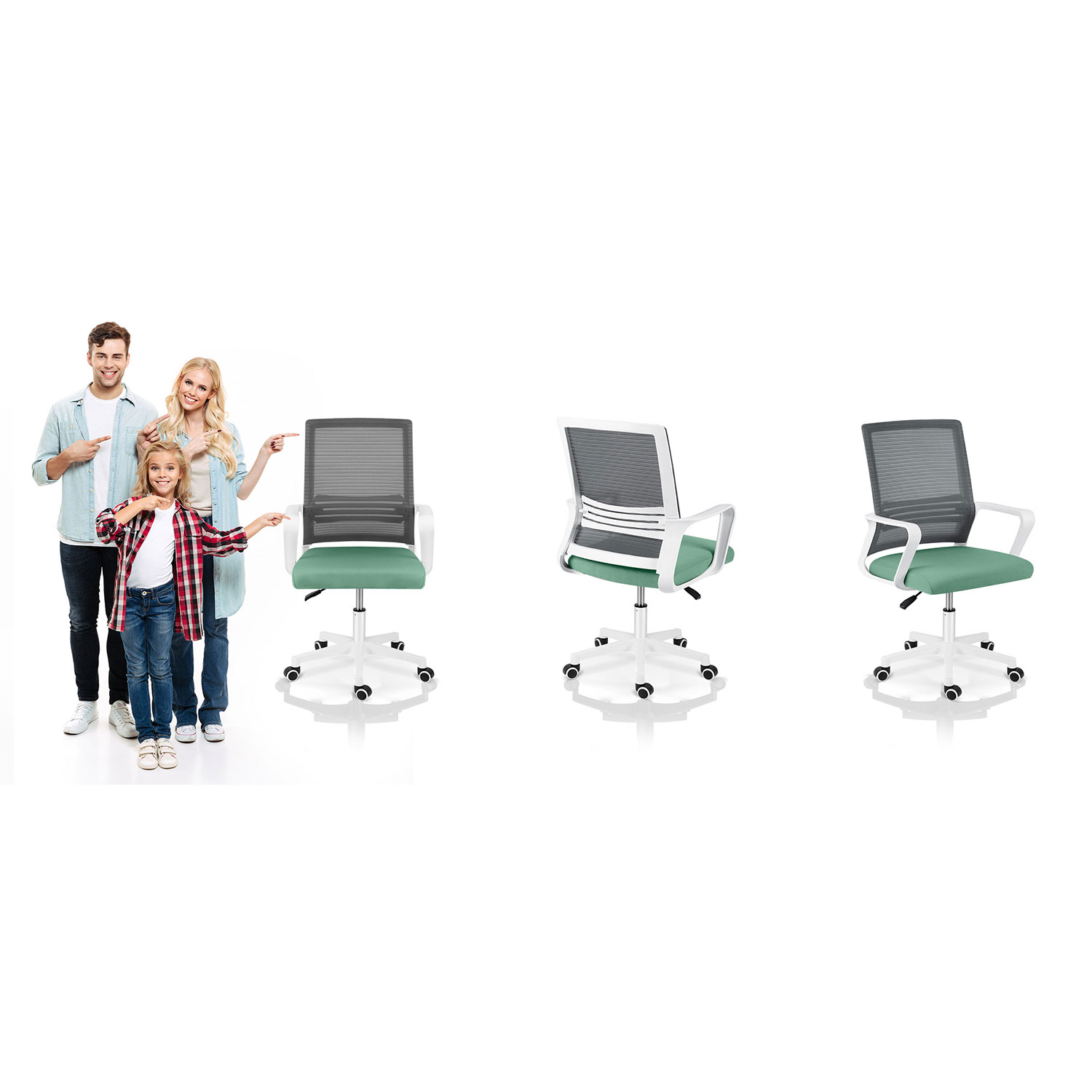 Sofotel Corta mikrovõrgust kontoritool hall-roheline - Image 11