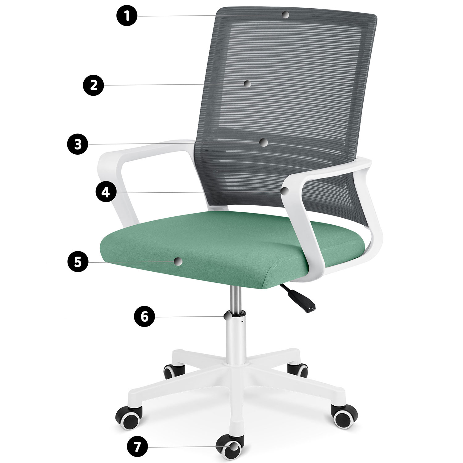 Sofotel Corta mikrovõrgust kontoritool hall-roheline - Image 12