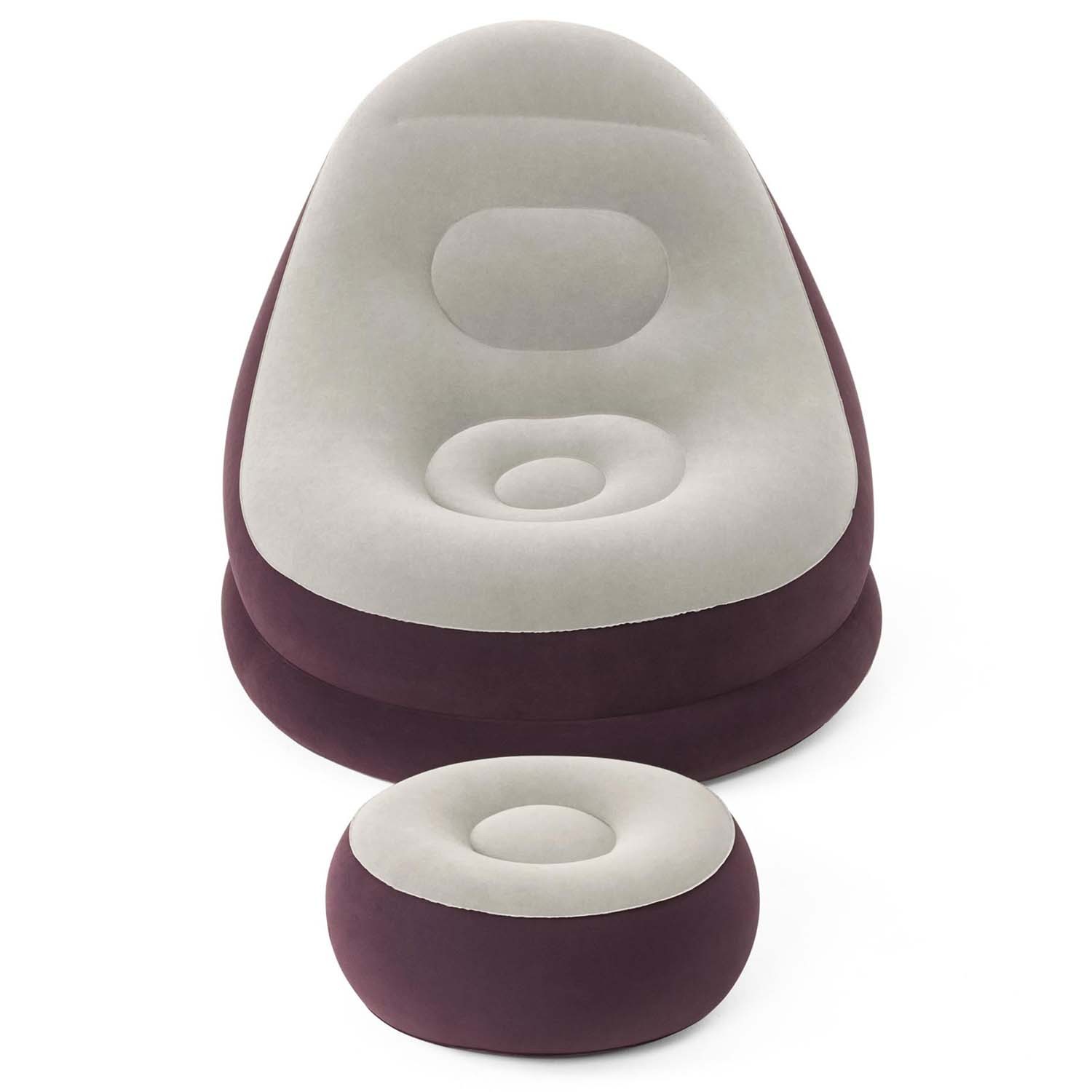 Täispuhutav tugitool jalatoega 122 x 94 x 81 cm Bestway 75053 punane - Image 6