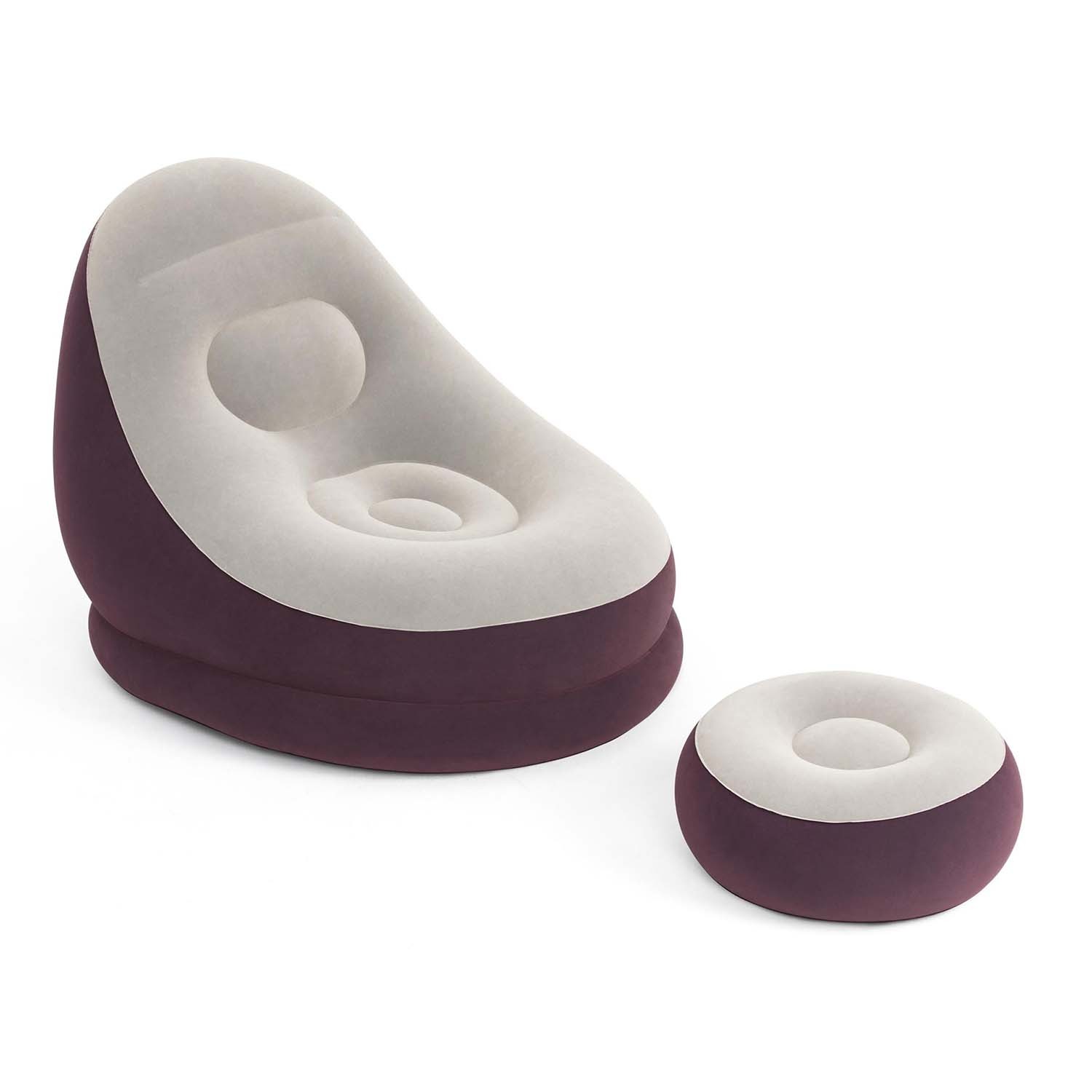 Täispuhutav tugitool jalatoega 122 x 94 x 81 cm Bestway 75053 punane - Image 2