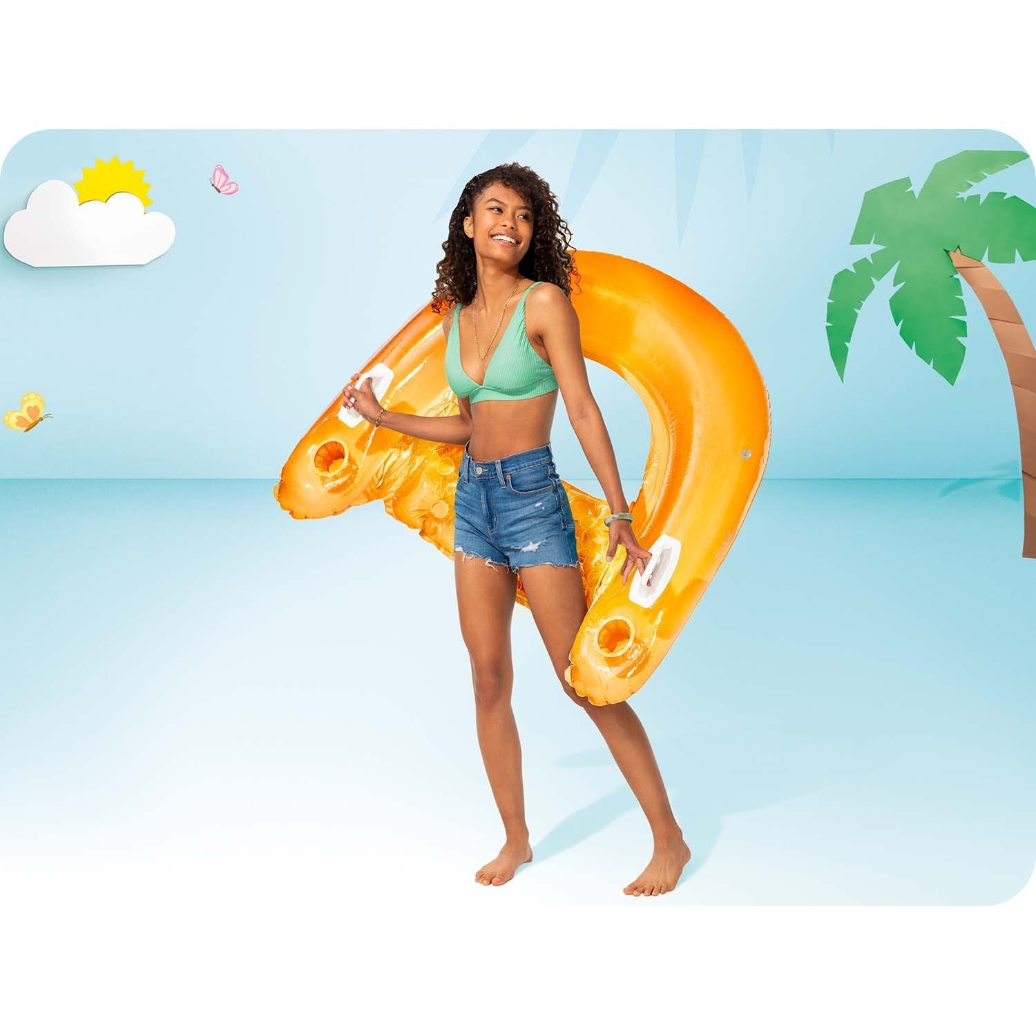 Ujumistool käepidemetega 147 x 99 cm INTEX 58859 kollane - Image 2