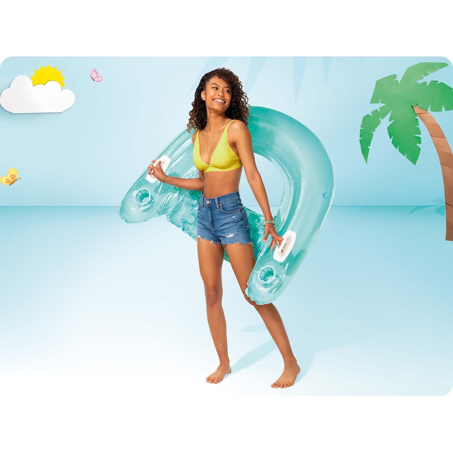 Ujumistool käepidemetega 147 x 99 cm INTEX 58859 kollane - Image 3