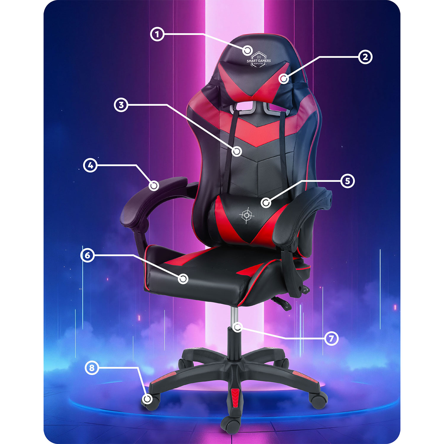 Sofotel Draknor mänguritool must ja punane - Image 13