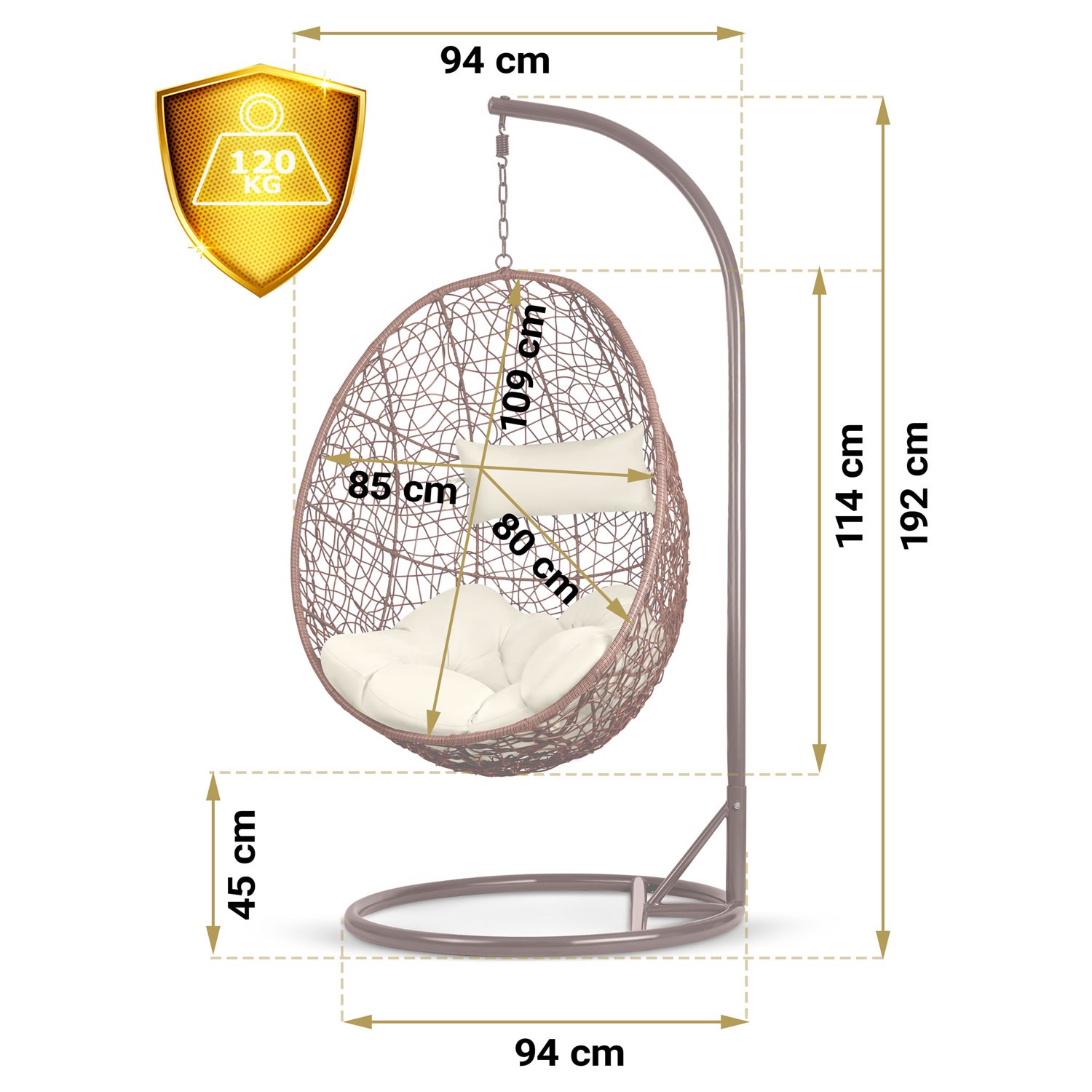 Brava pruun ripp-aiatool + beežid Sofotel padjad - Image 9