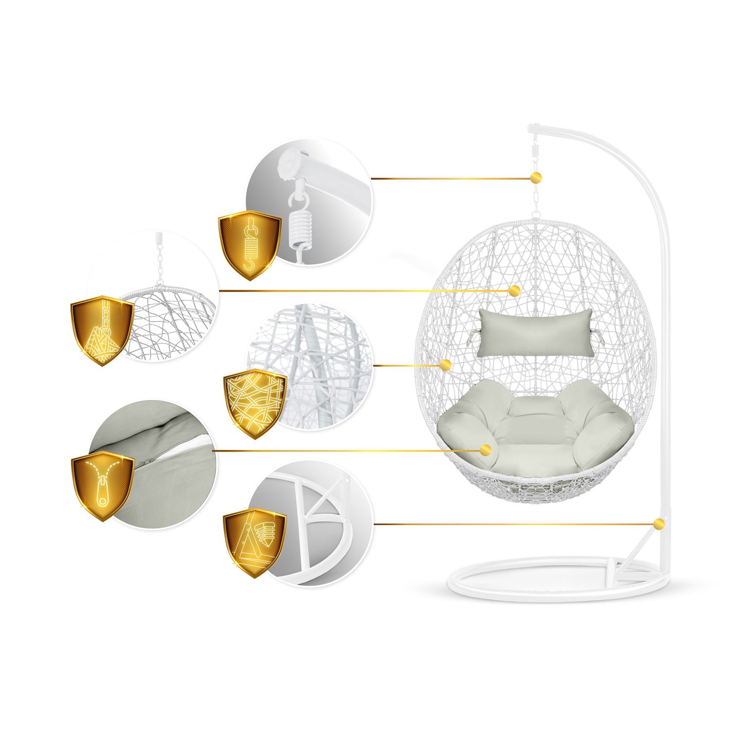 Brava ripptool valge + Sofotel hallid padjad - Image 12