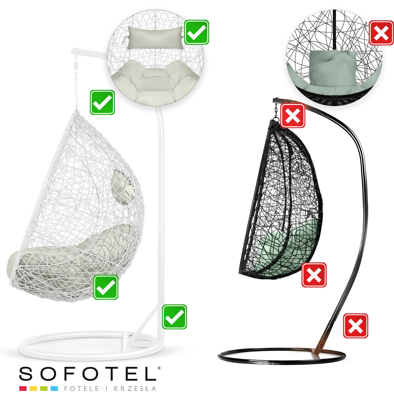 Brava ripptool valge + Sofotel hallid padjad - Image 13