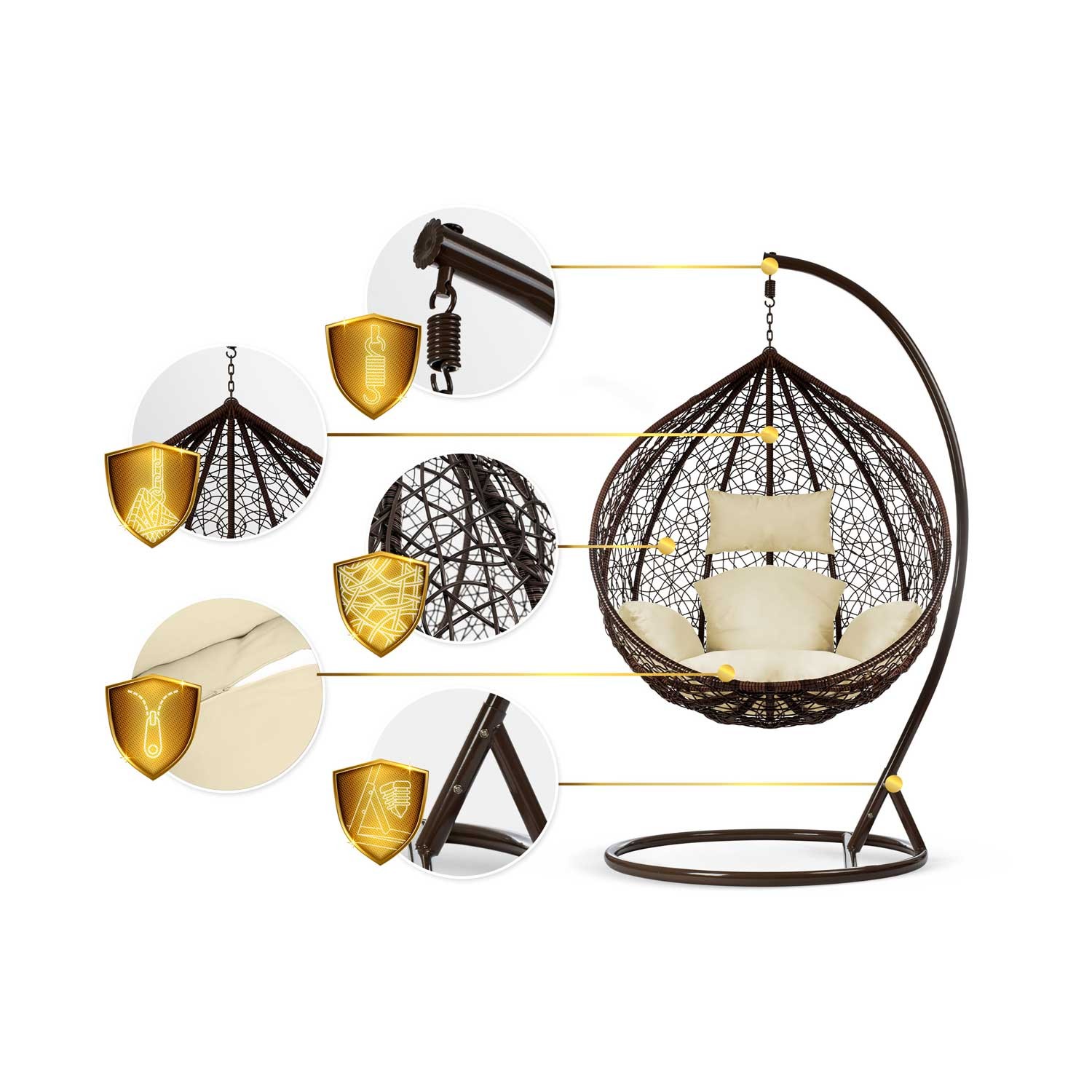 Havana pruun rippkiiktool + kreemikad padjad - Image 12