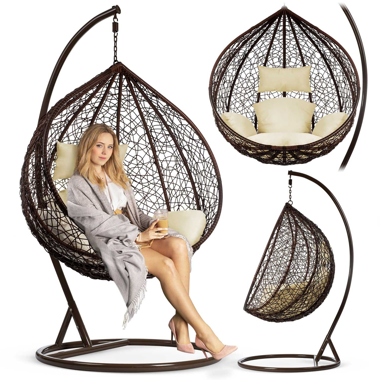 Havana pruun rippkiiktool + kreemikad padjad