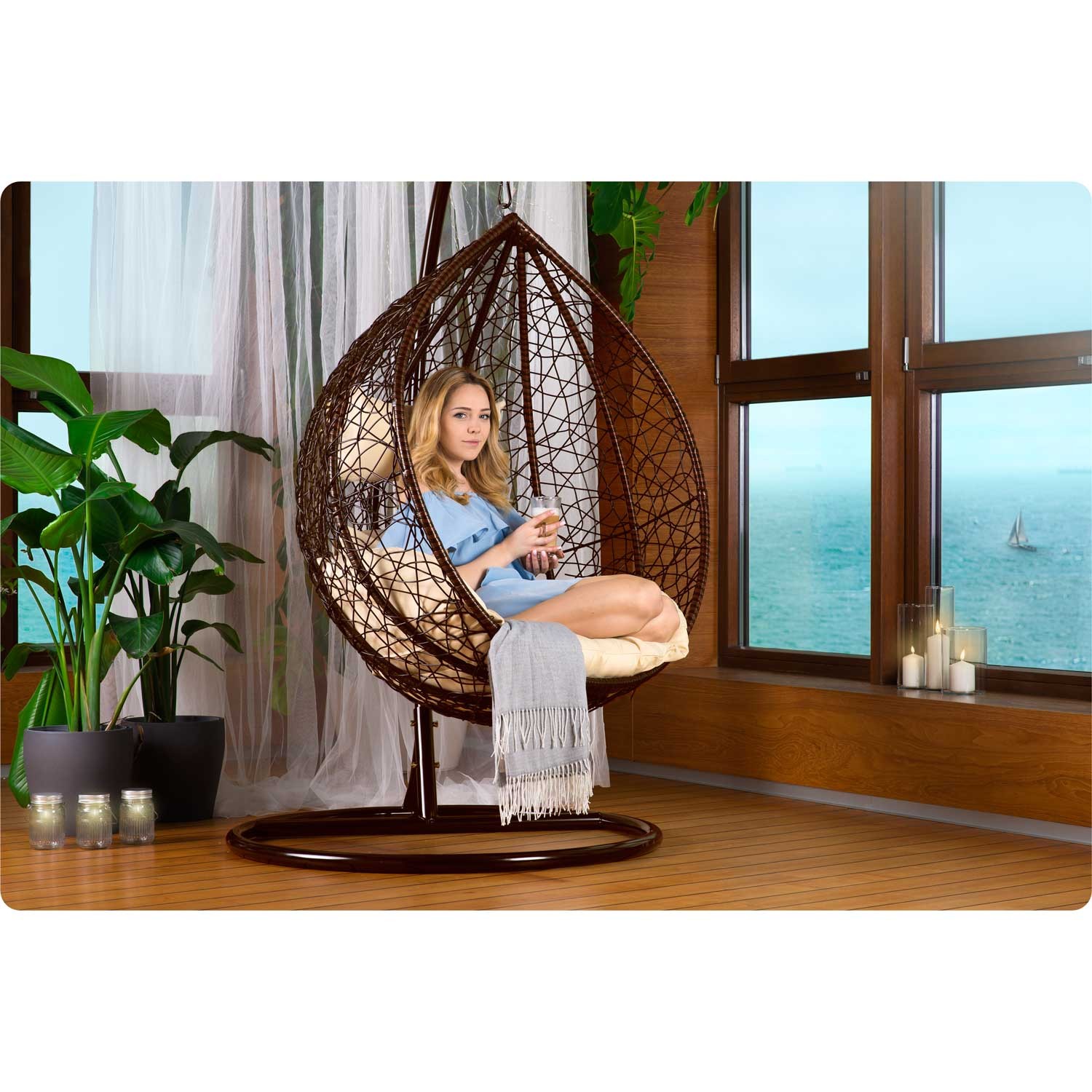 Havana pruun rippkiiktool + kreemikad padjad - Image 4