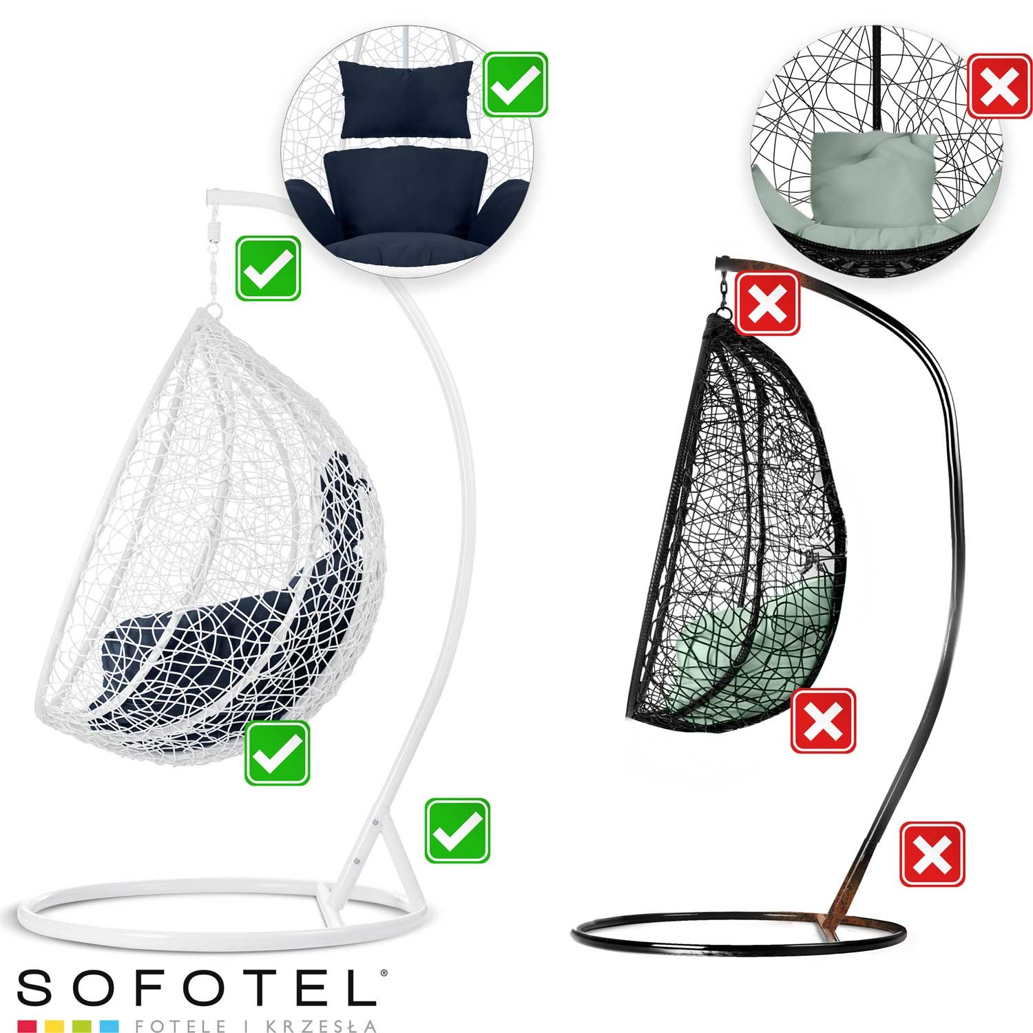 Havana valge ripp-kiiktool + tumesinised padjad - Image 15