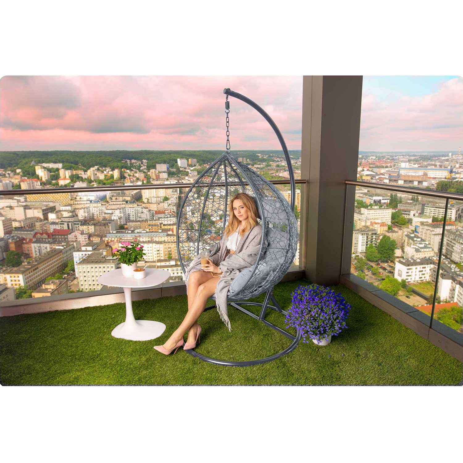 Havana rippkiiktool, tumehall + hallid padjad - Image 13