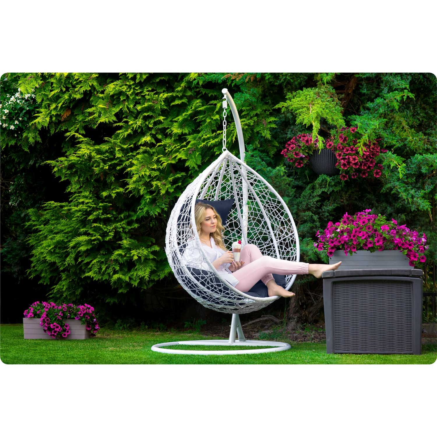 Havana valge ripp-kiiktool + tumesinised padjad - Image 8