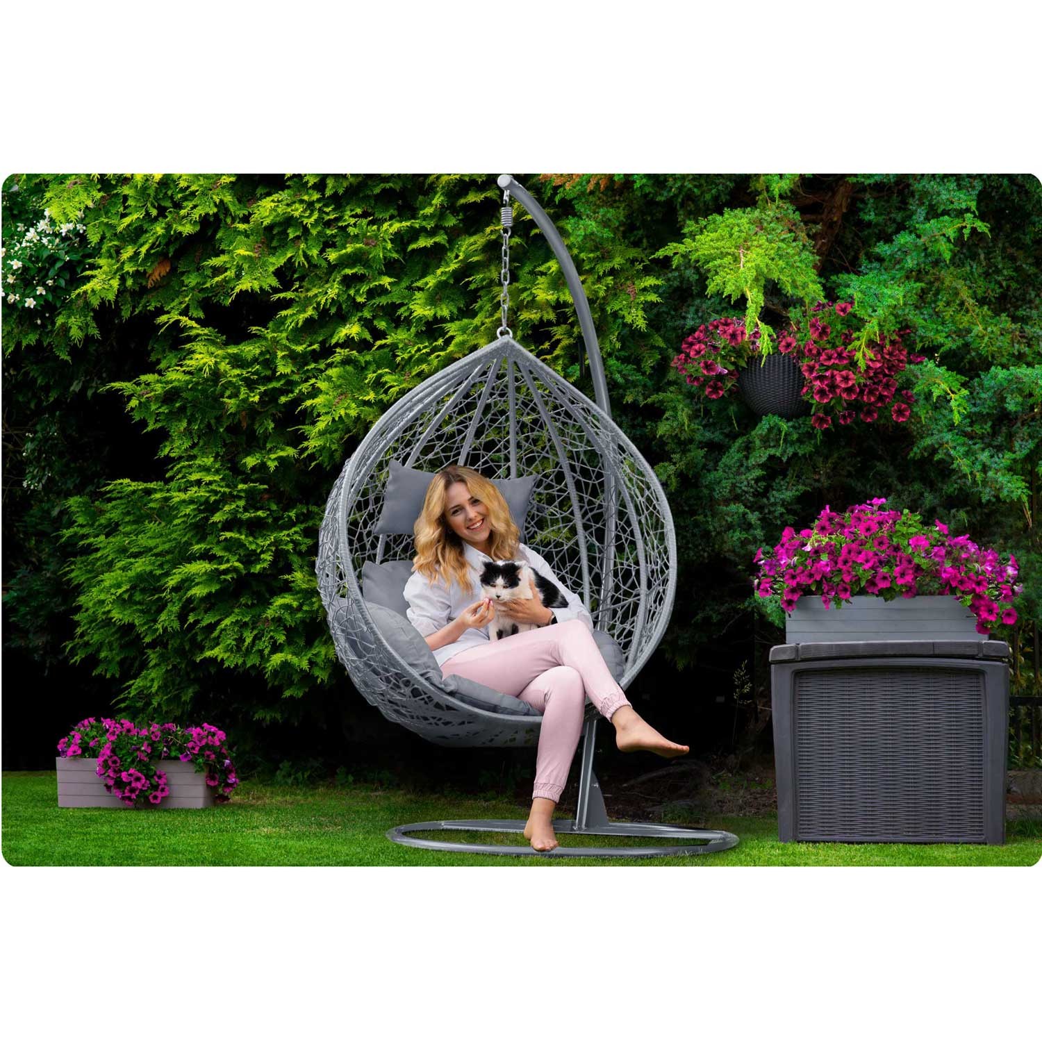 Havana rippkiiktool, tumehall + hallid padjad - Image 8