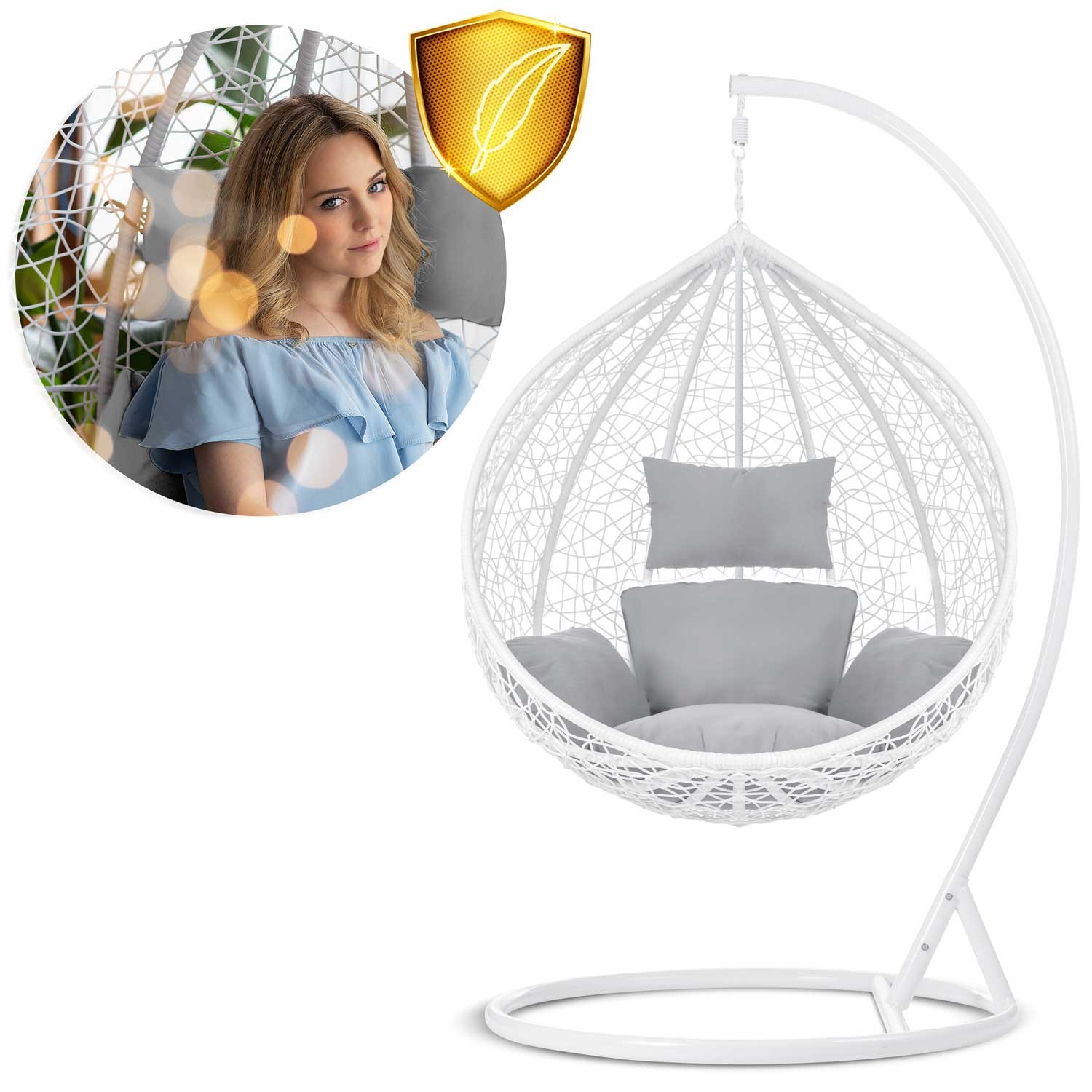 Havana rippkiiktool, valge + helehallid padjad - Image 11