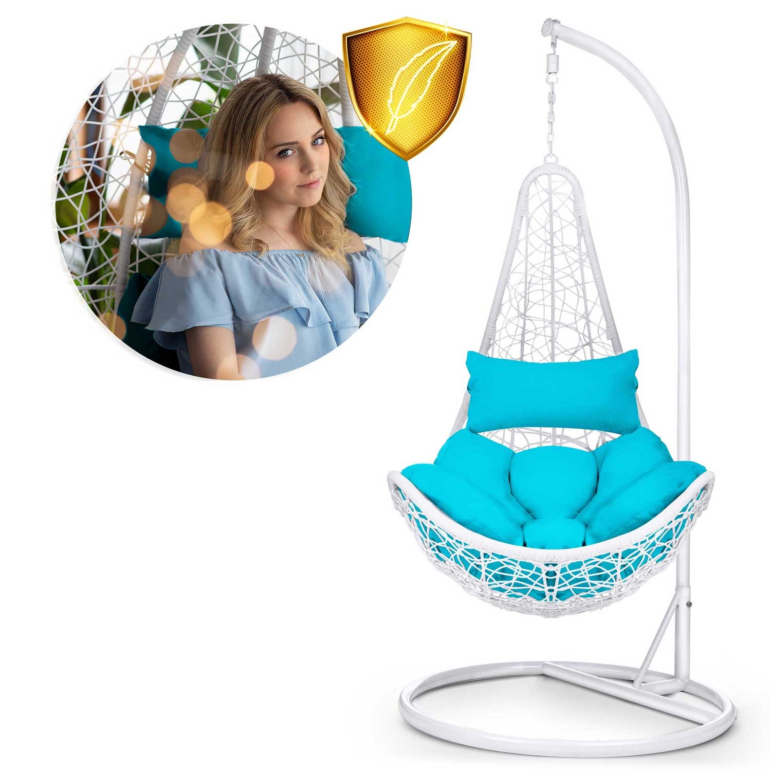 Cabana rippuv kiiktool valge + sinised padjad - Image 12