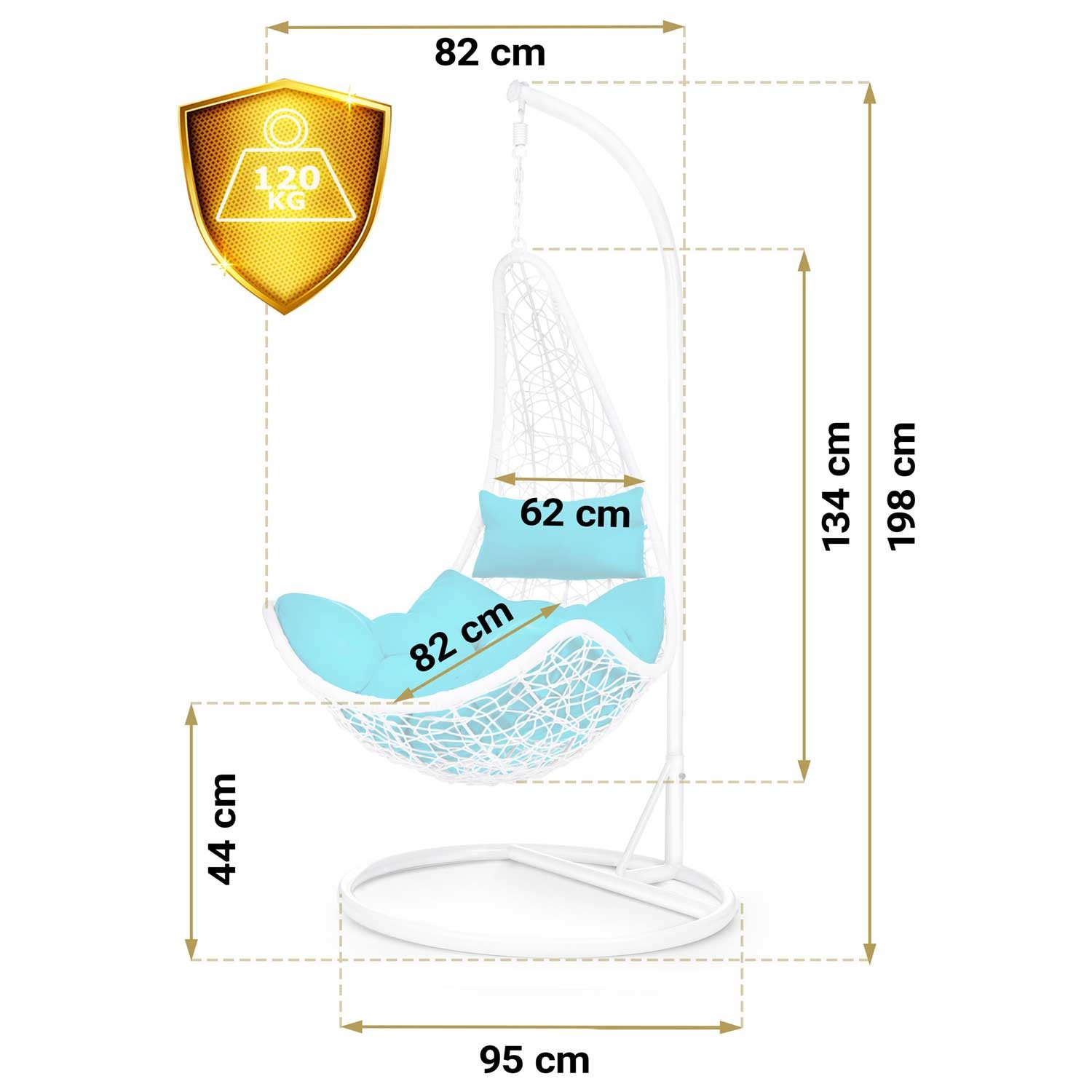 Cabana rippuv kiiktool valge + sinised padjad - Image 14