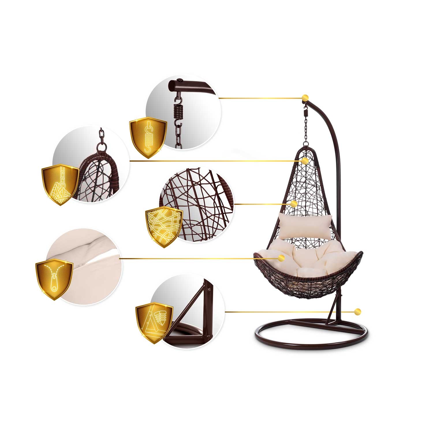 Cabana ripptool pruun + beežid padjad - Image 13