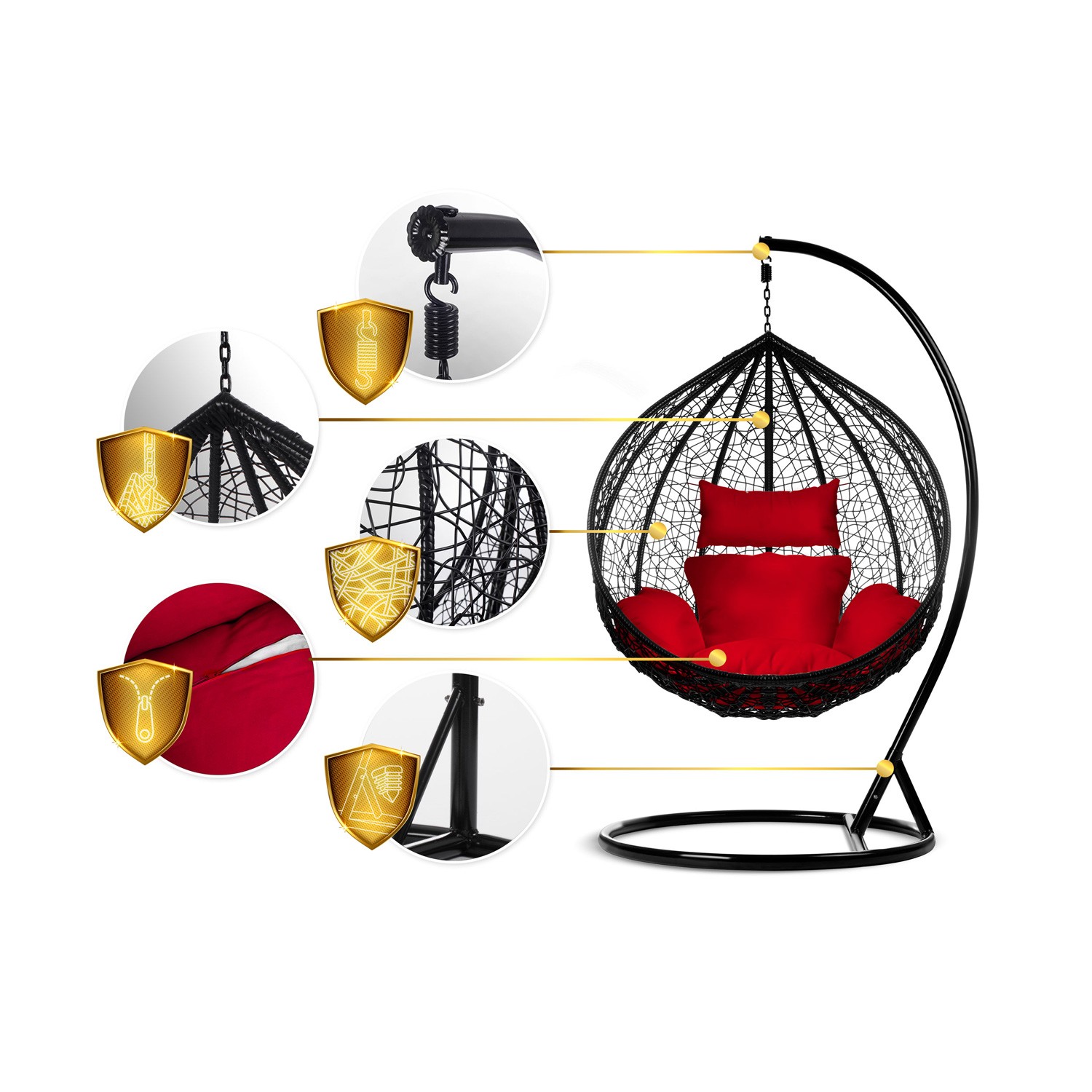 Havana ripptool must + punased padjad - Image 13