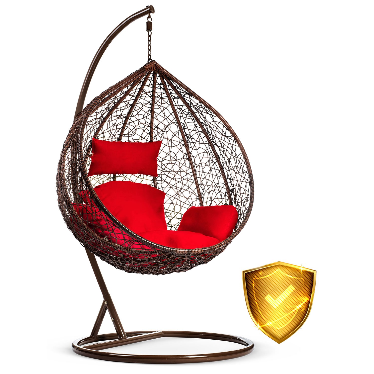 Havana pruun ripptool aias + punased padjad Sofotel - Image 9