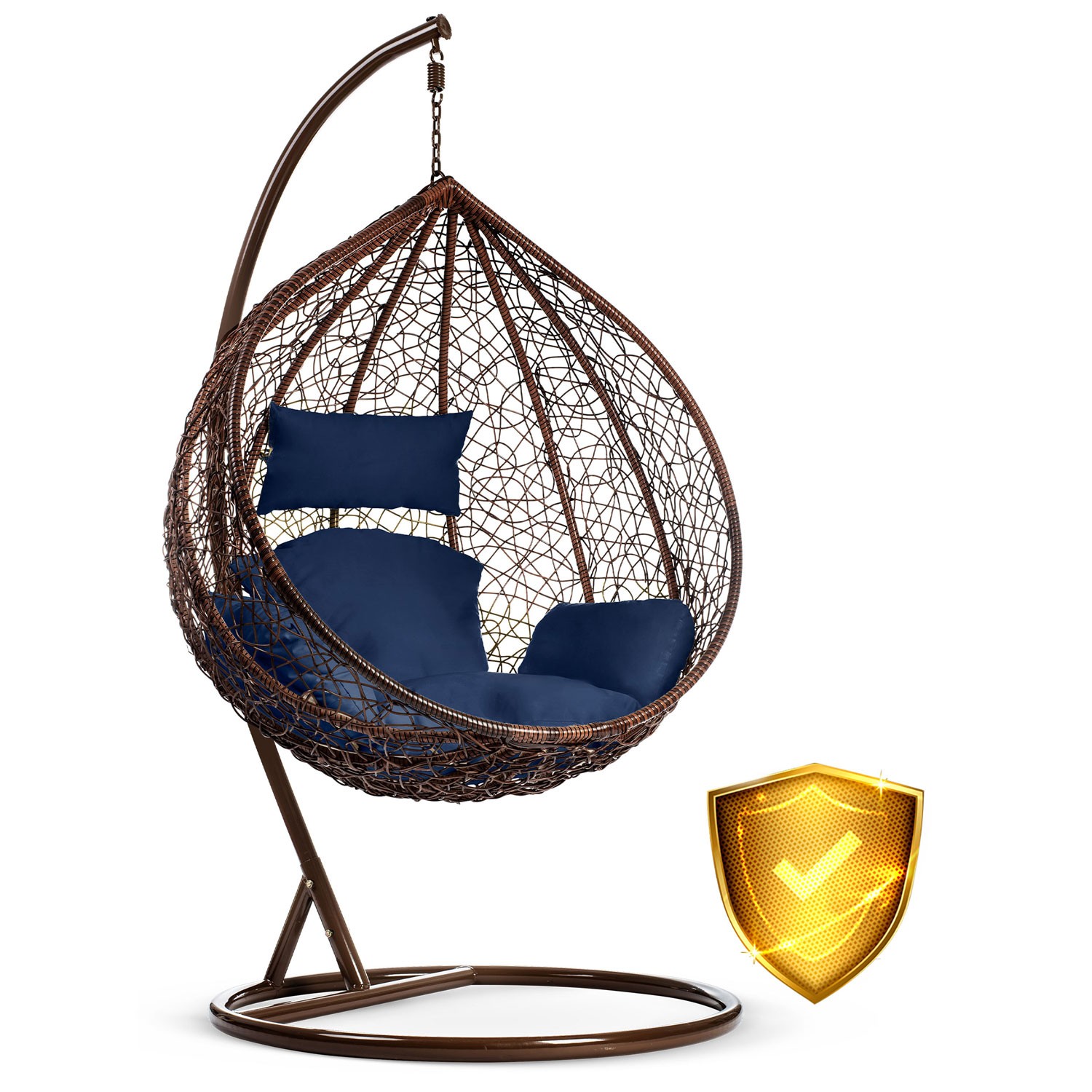 Havana pruun ripptool aias + tumesinised Sofoteli padjad - Image 11