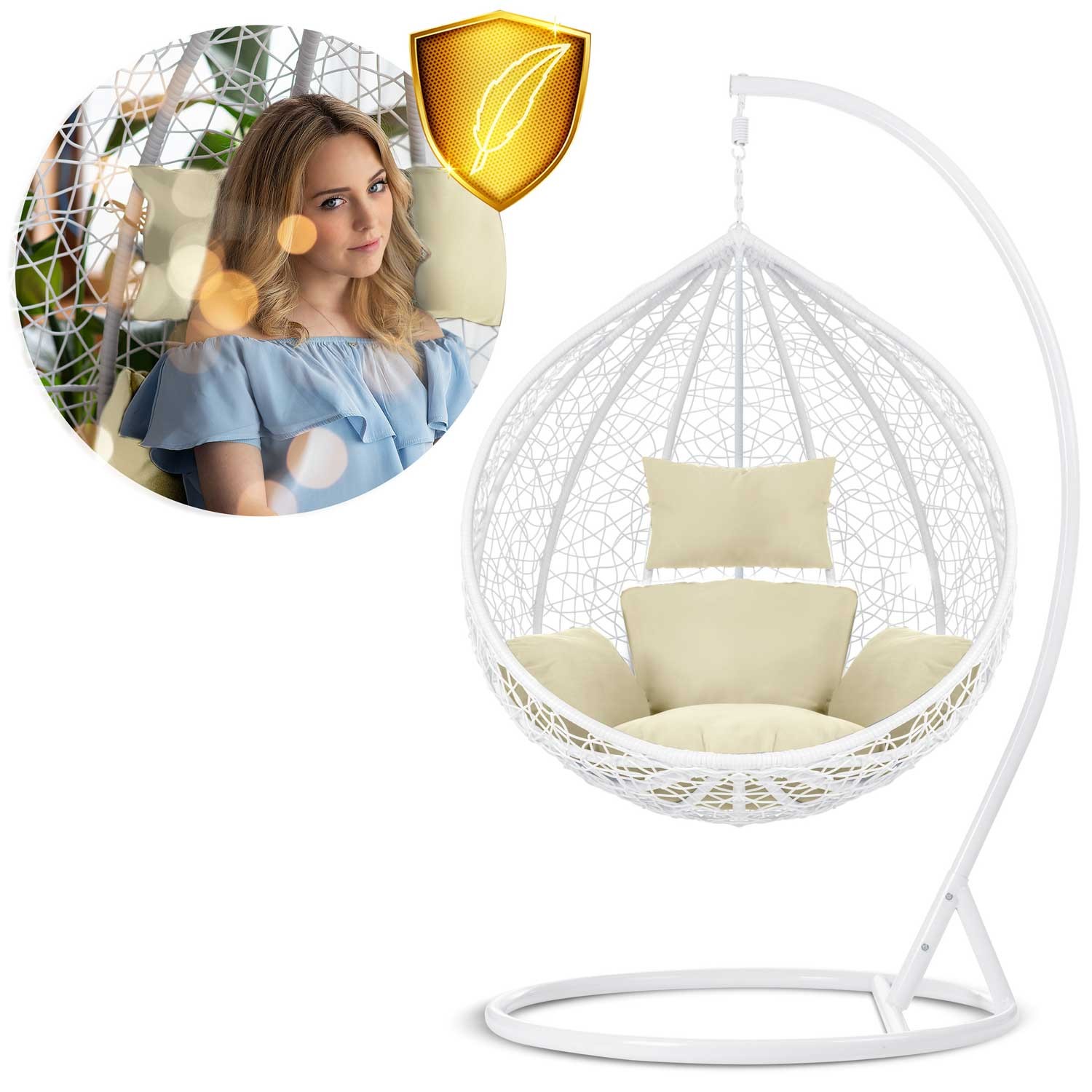 Havana valge ripptool aias + beežid padjad Sofotel - Image 13