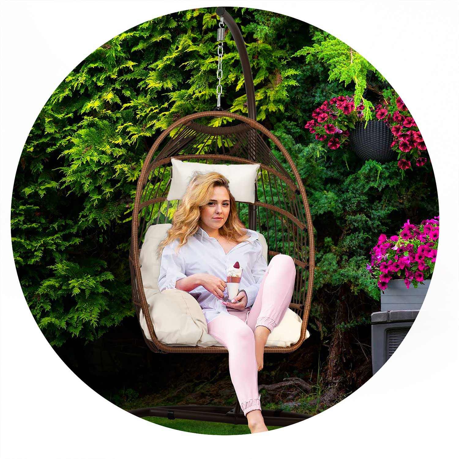 Luisiana pruun ripp-aiatool + beežid Sofotel padjad - Image 5