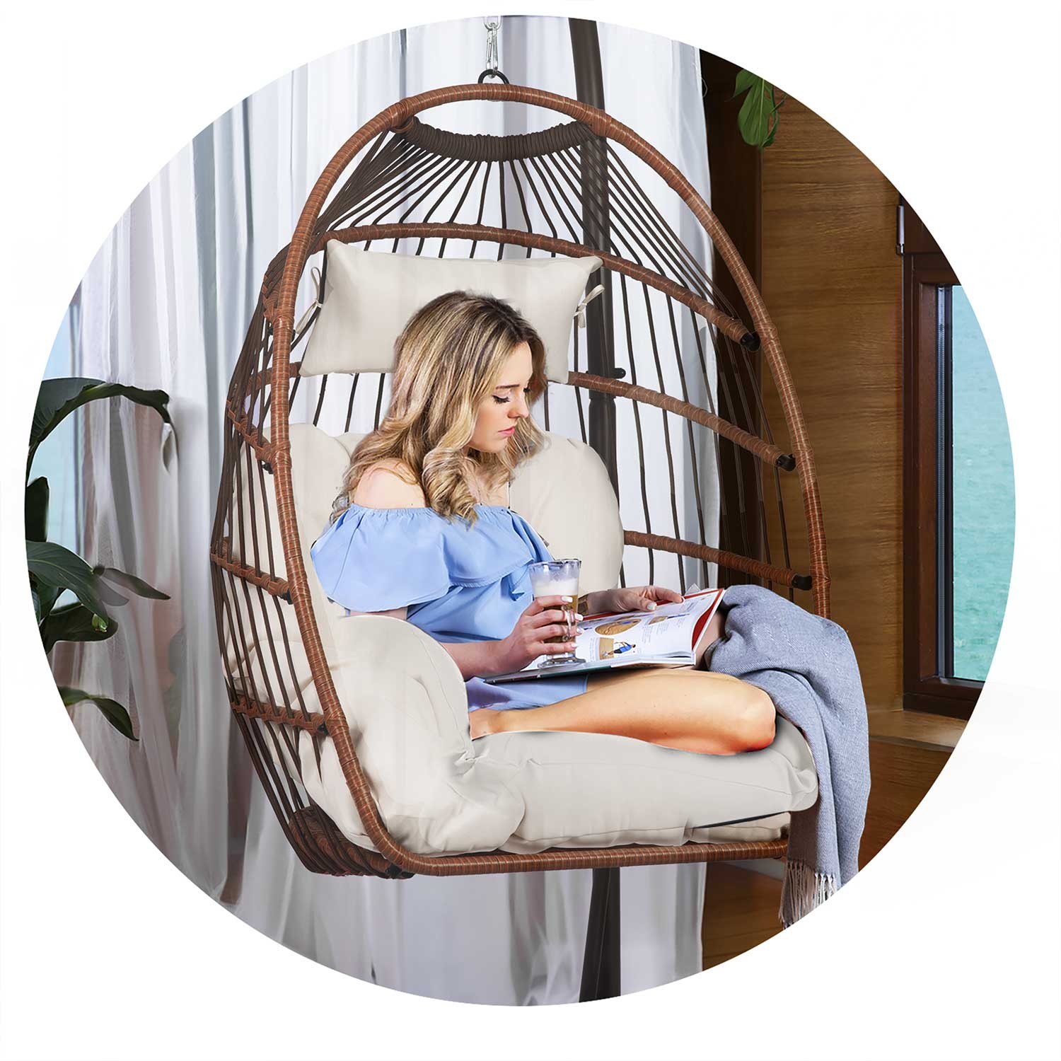 Luisiana pruun ripp-aiatool + beežid Sofotel padjad - Image 7