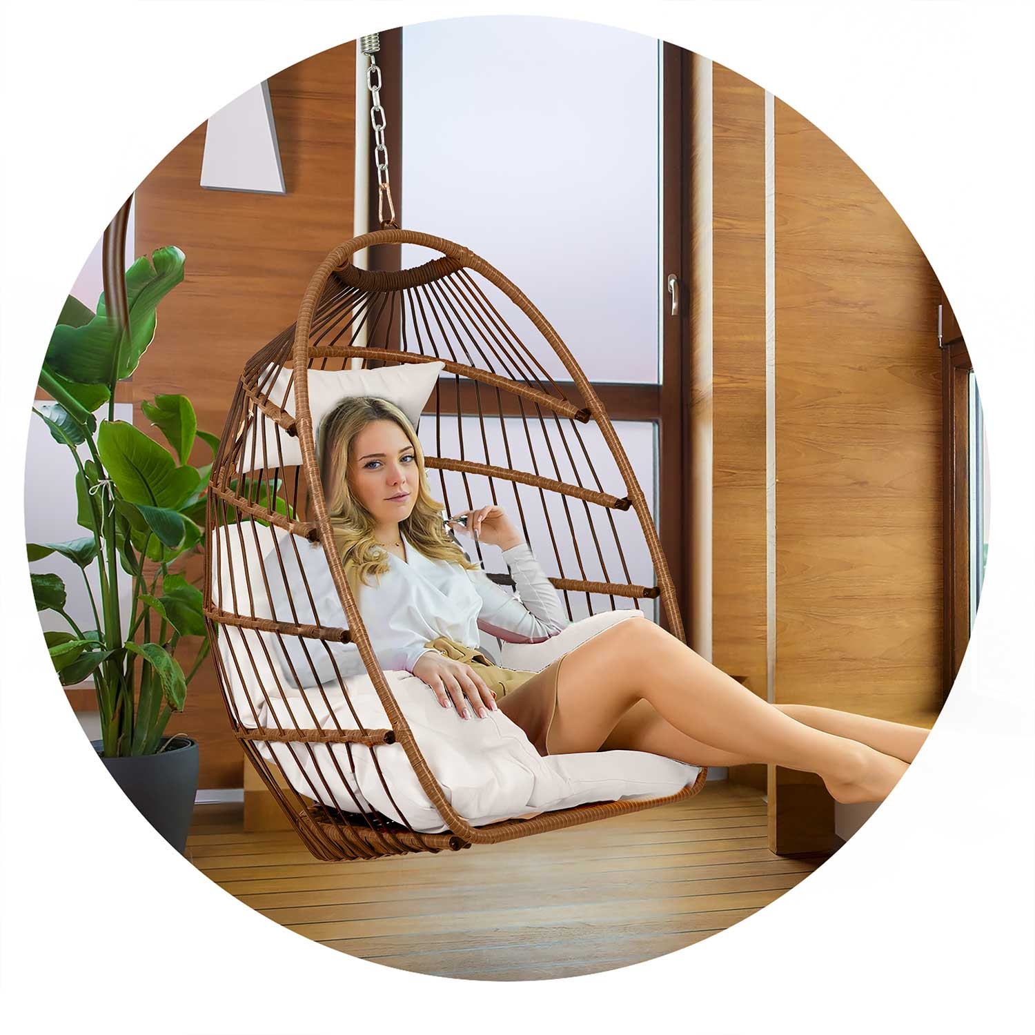 Luisiana pruun ripp-aiatool + beežid Sofotel padjad - Image 9