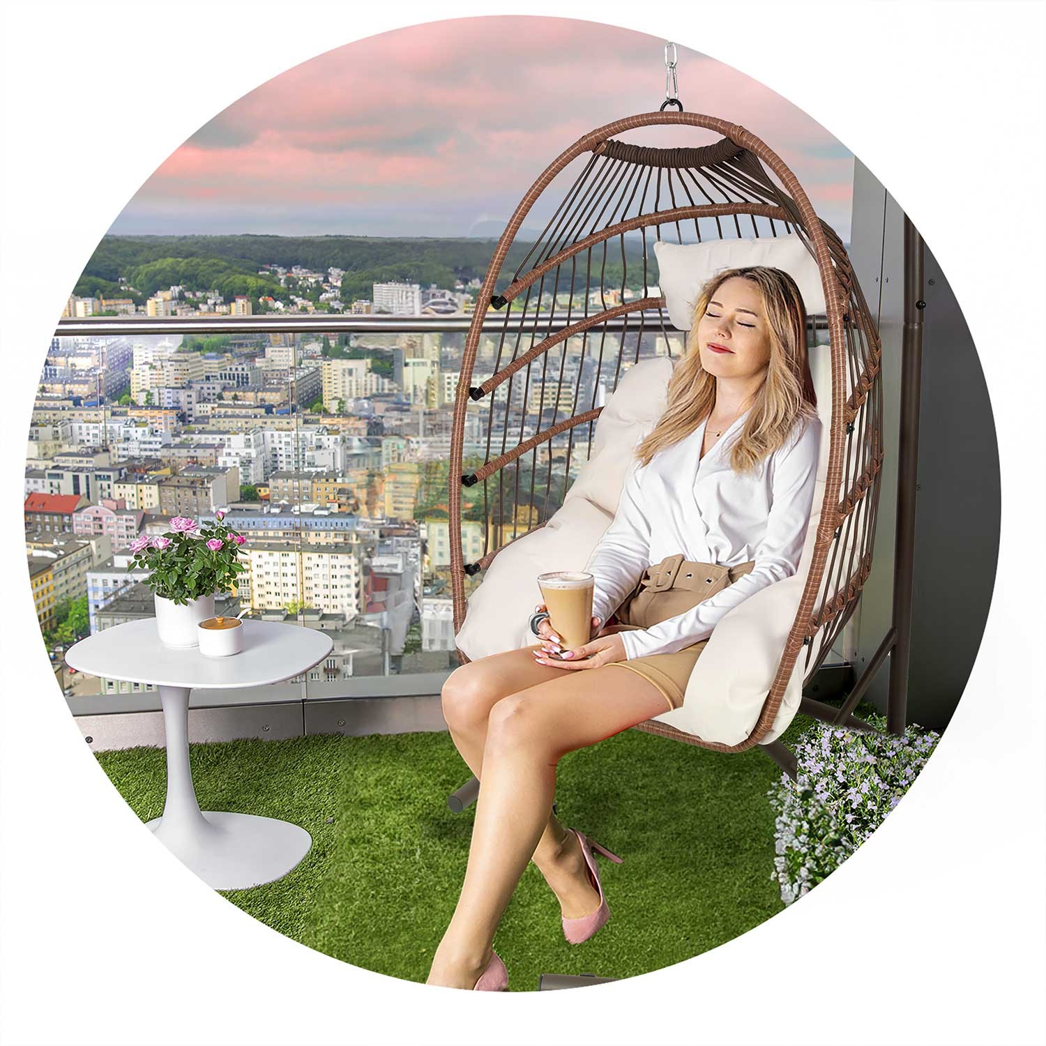 Luisiana pruun ripp-aiatool + beežid Sofotel padjad - Image 10