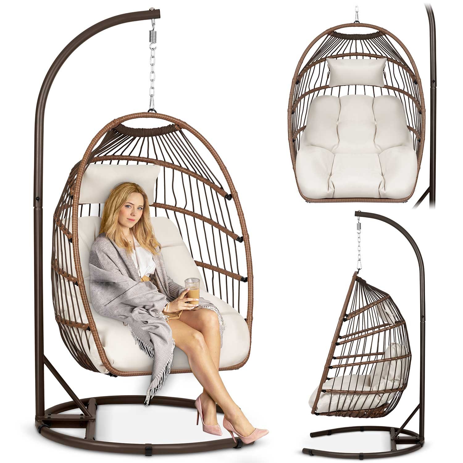 Luisiana pruun ripp-aiatool + beežid Sofotel padjad