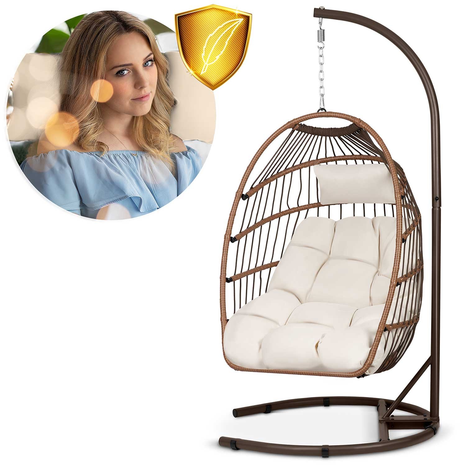 Luisiana pruun ripp-aiatool + beežid Sofotel padjad - Image 12