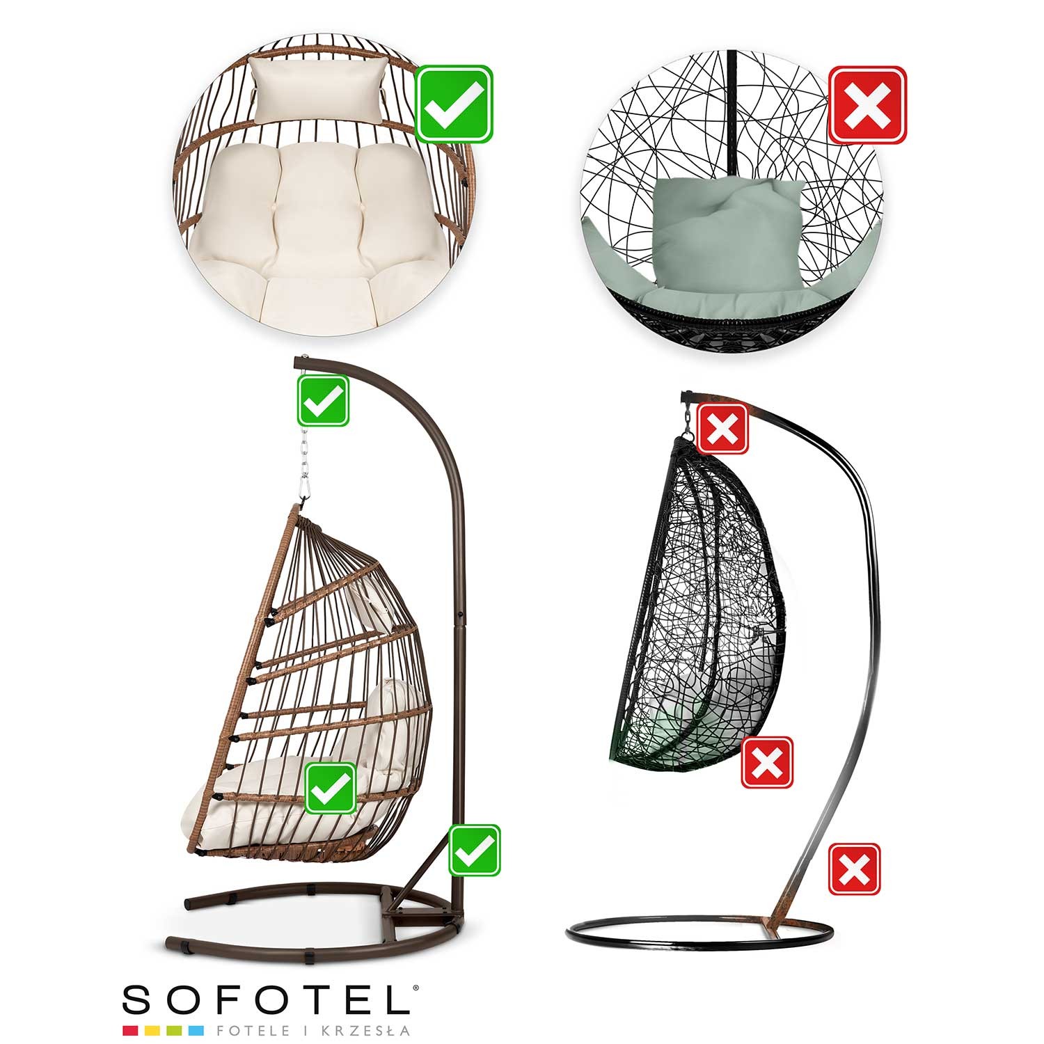 Luisiana pruun ripp-aiatool + beežid Sofotel padjad - Image 13