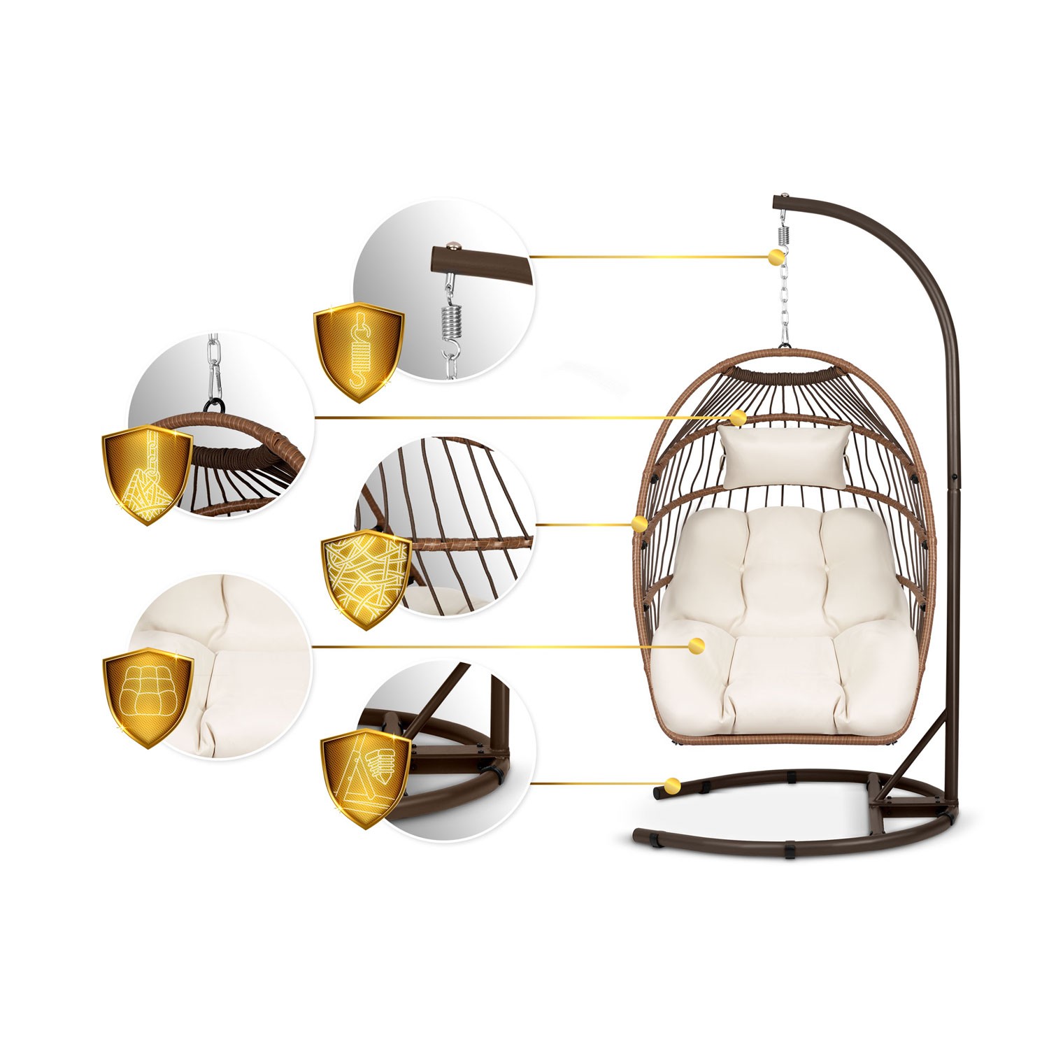 Luisiana pruun ripp-aiatool + beežid Sofotel padjad - Image 15