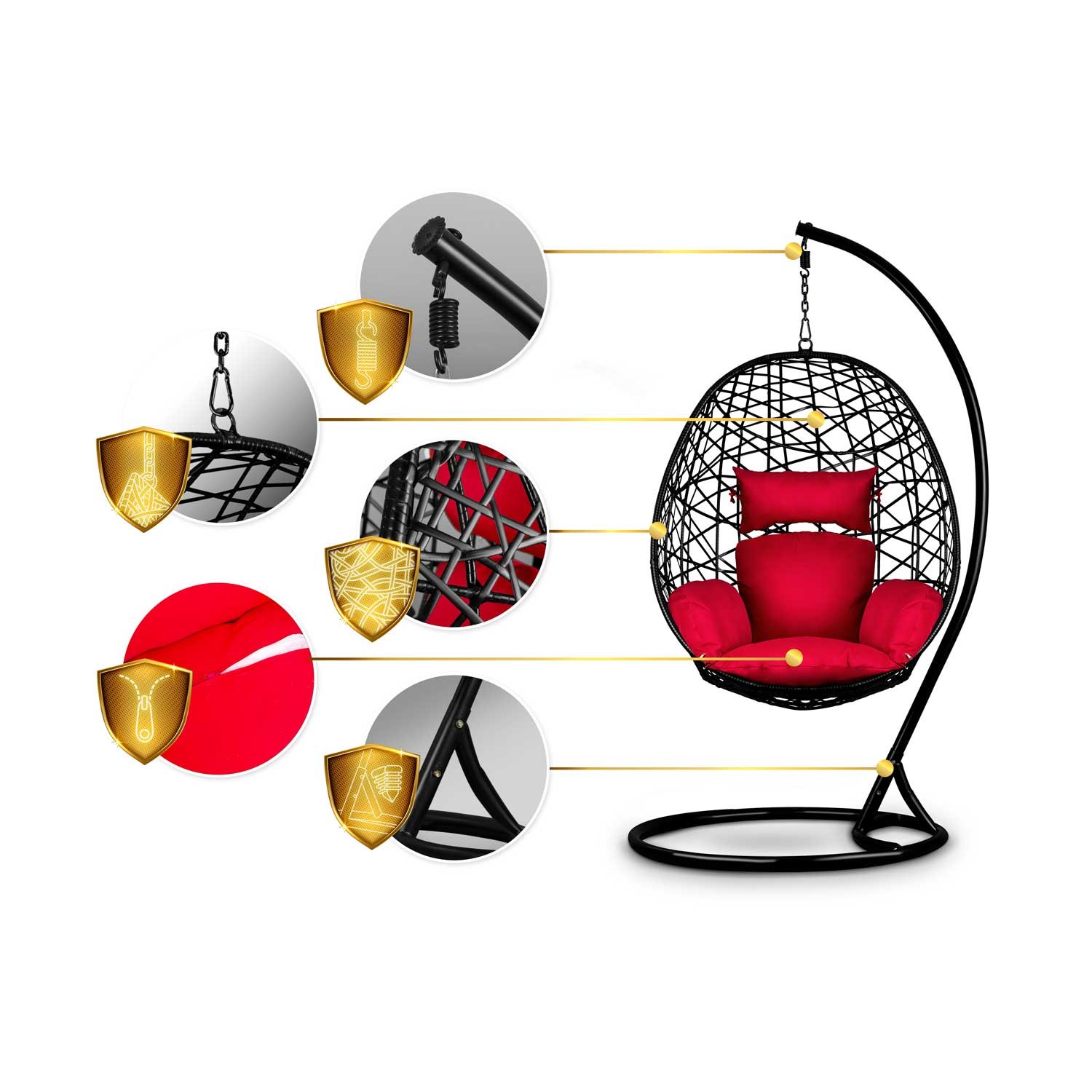 Sabana ripp-aiatool must + punane - Image 11