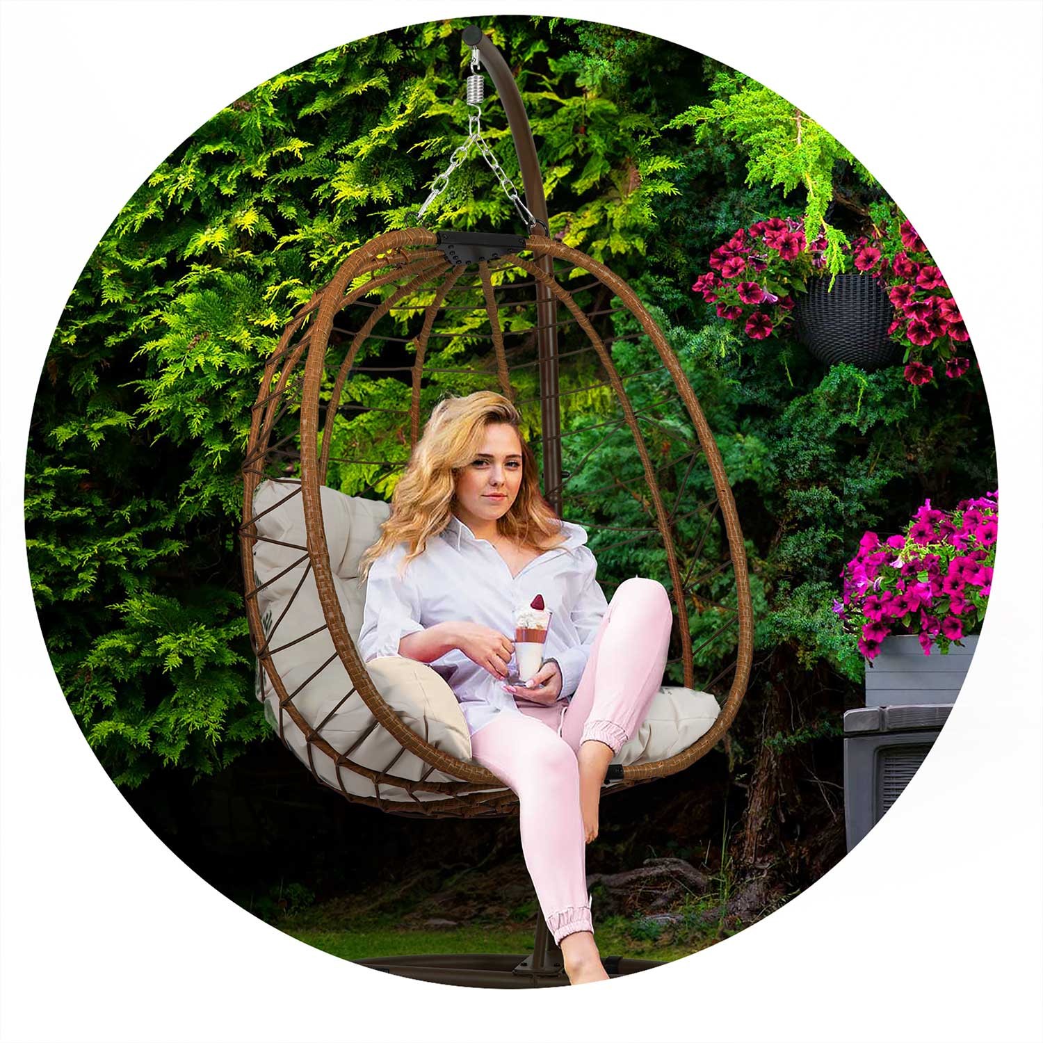 Tihuana pruun ripp-aiatool + helebeežid Sofotel padjad - Image 4