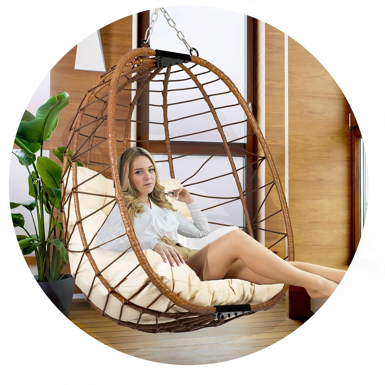 Tihuana pruun ripp-aiatool + helebeežid Sofotel padjad - Image 8