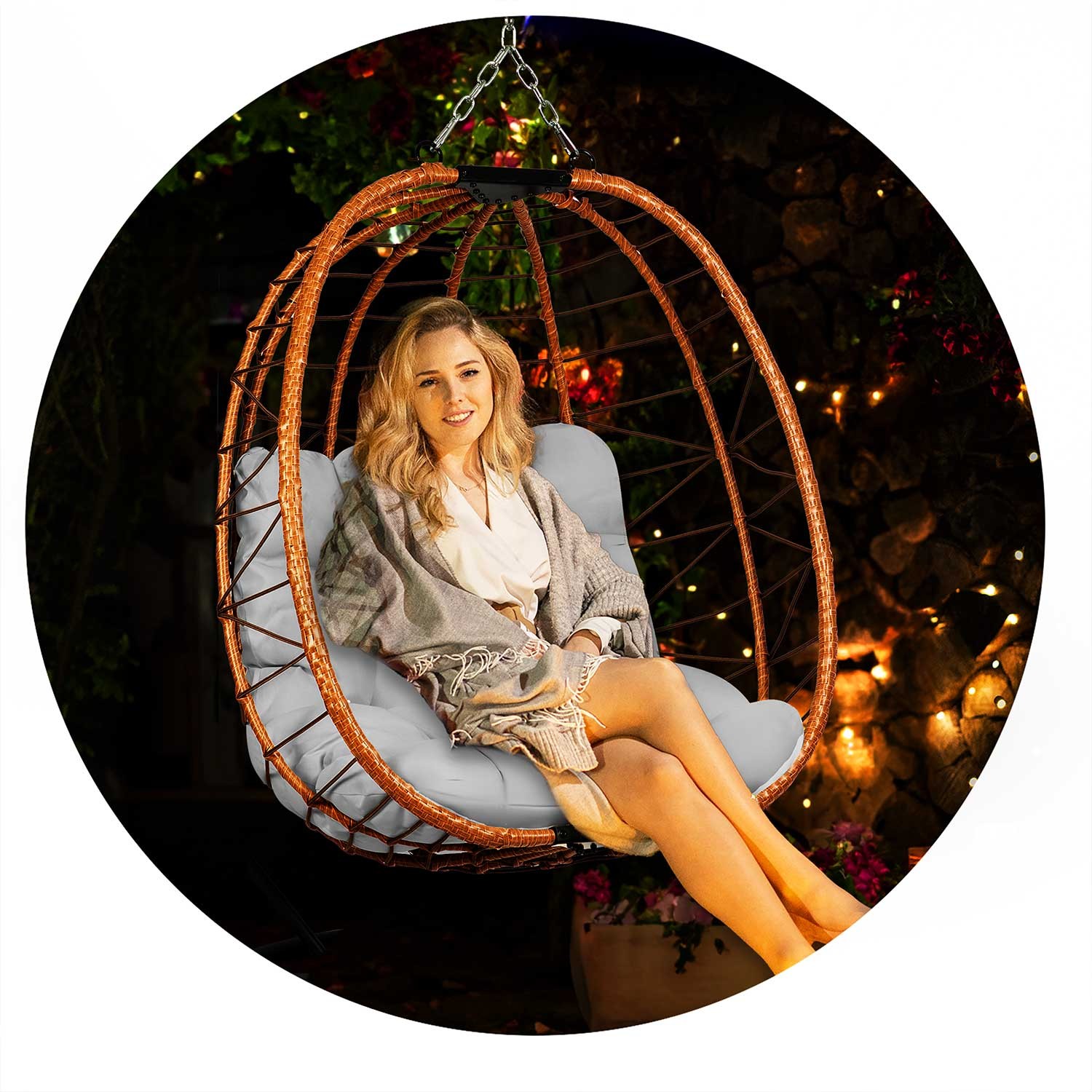 Tihuana pruun ripp-aiatool + Sofotel hallid padjad - Image 2