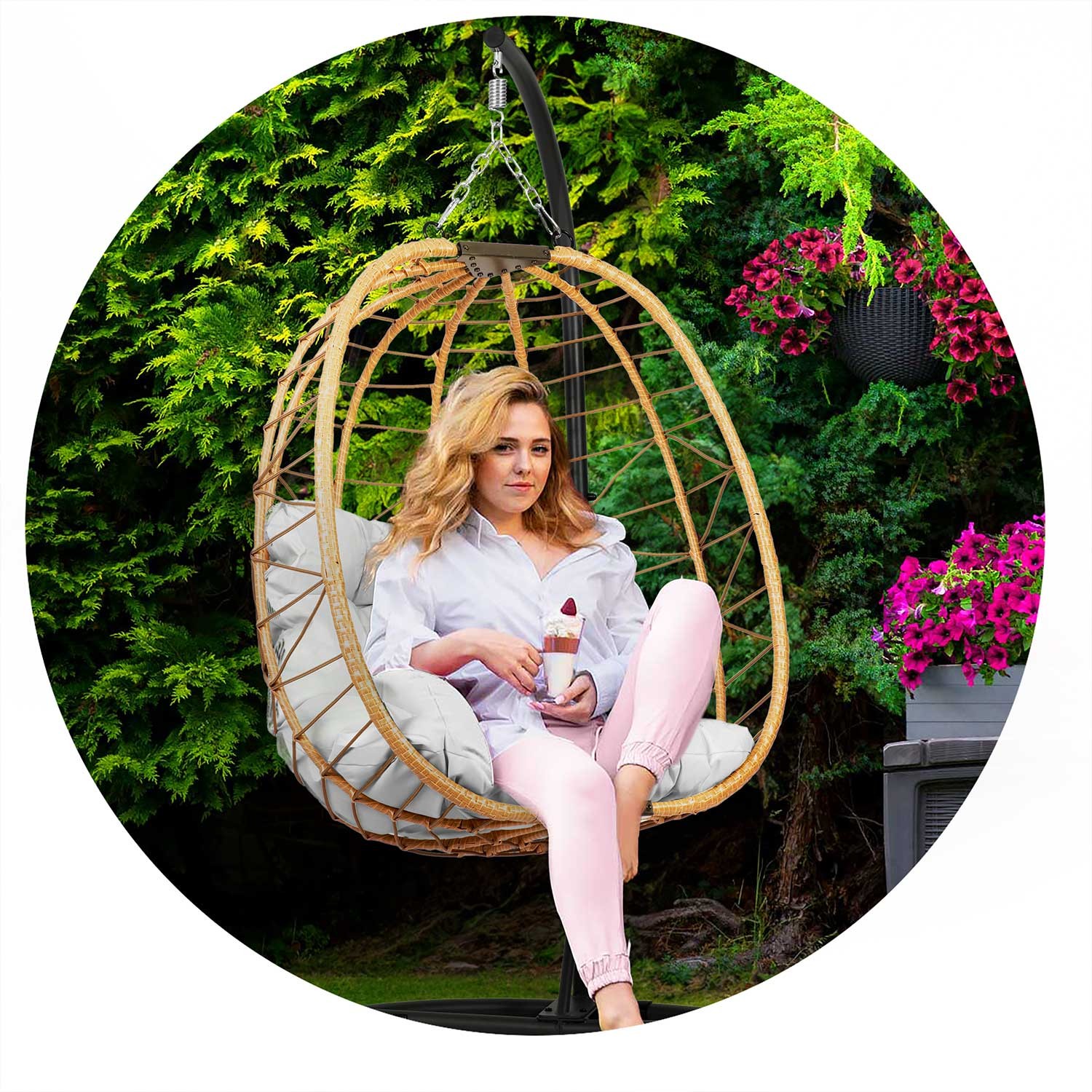 Tihuana pruun ripp-aiatool + Sofotel hallid padjad - Image 4